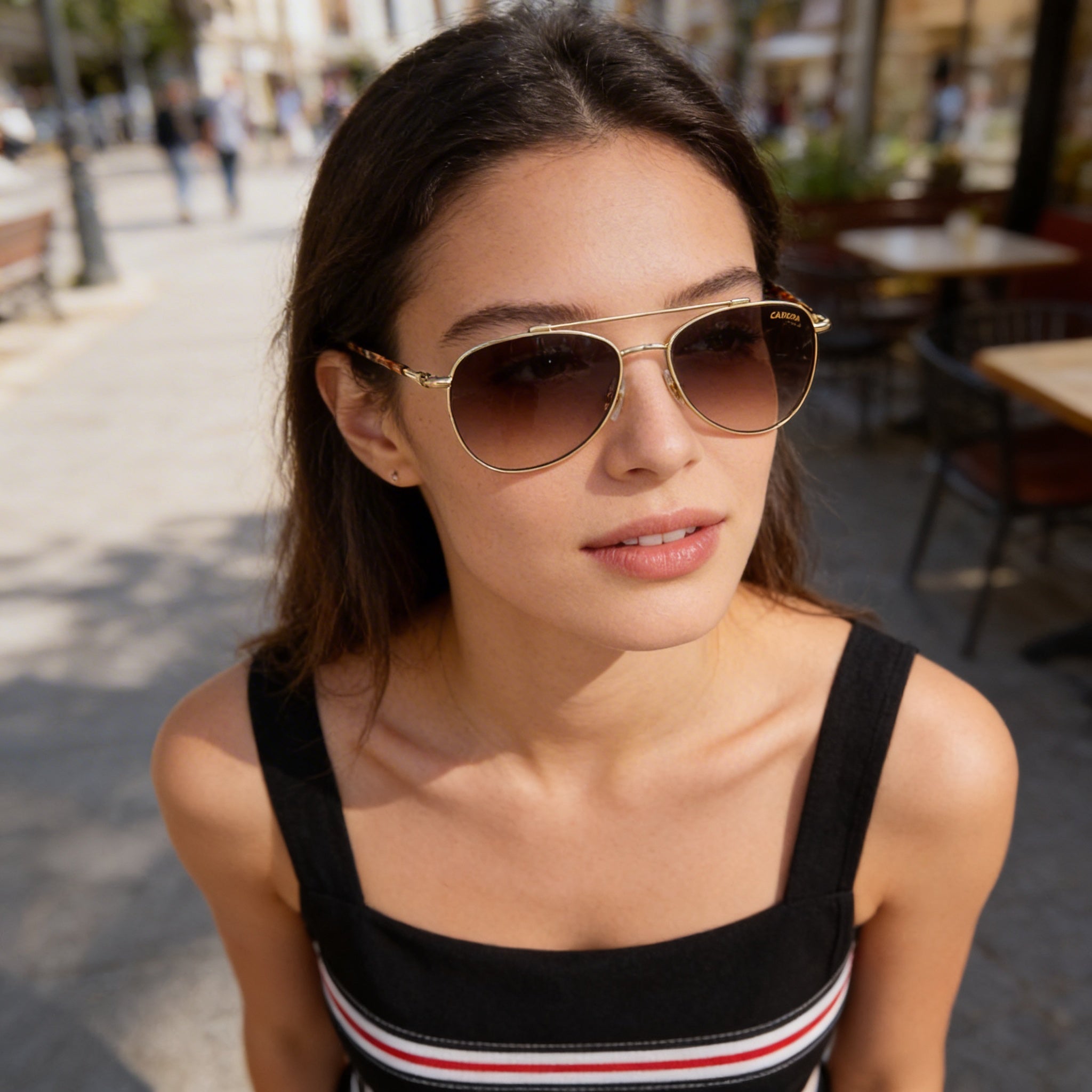 Gafas de sol Carrera Carrera 224/S unisex de acetato, degradado marrón, protección UV de 58 mm, Photo 6
