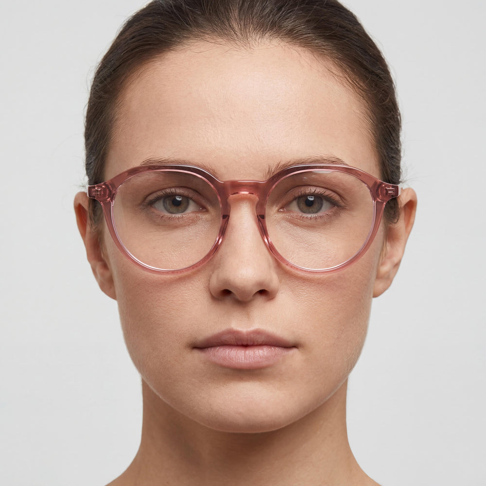 Chloe Ch0012o-006 Women's Eyeglasses Frame in Transparent Pink Plastic, featuring a 50mm Lens Width
