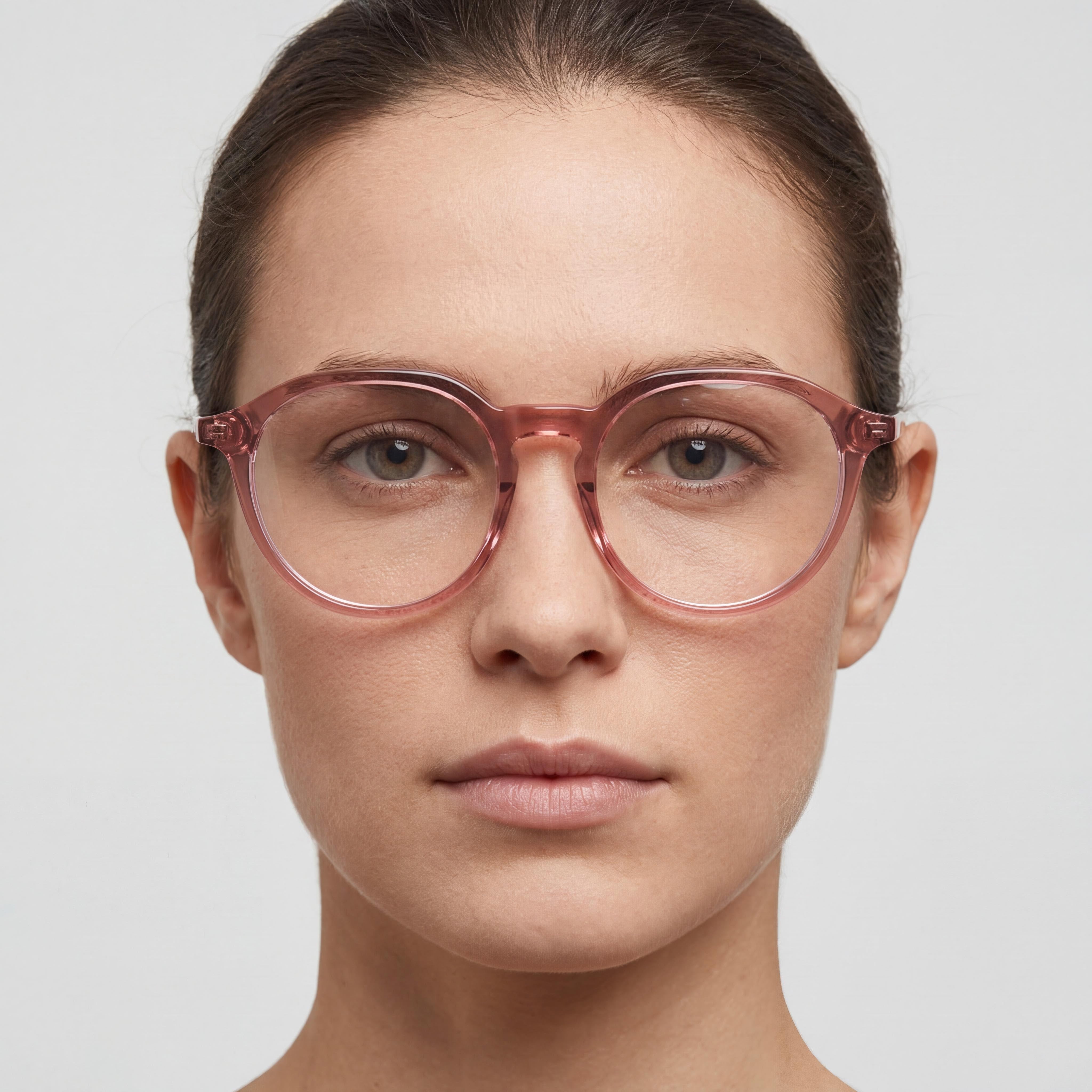 Chloe Ch0012o-006 Women's Eyeglasses Frame in Transparent Pink Plastic, featuring a 50mm Lens Width, Photo 3