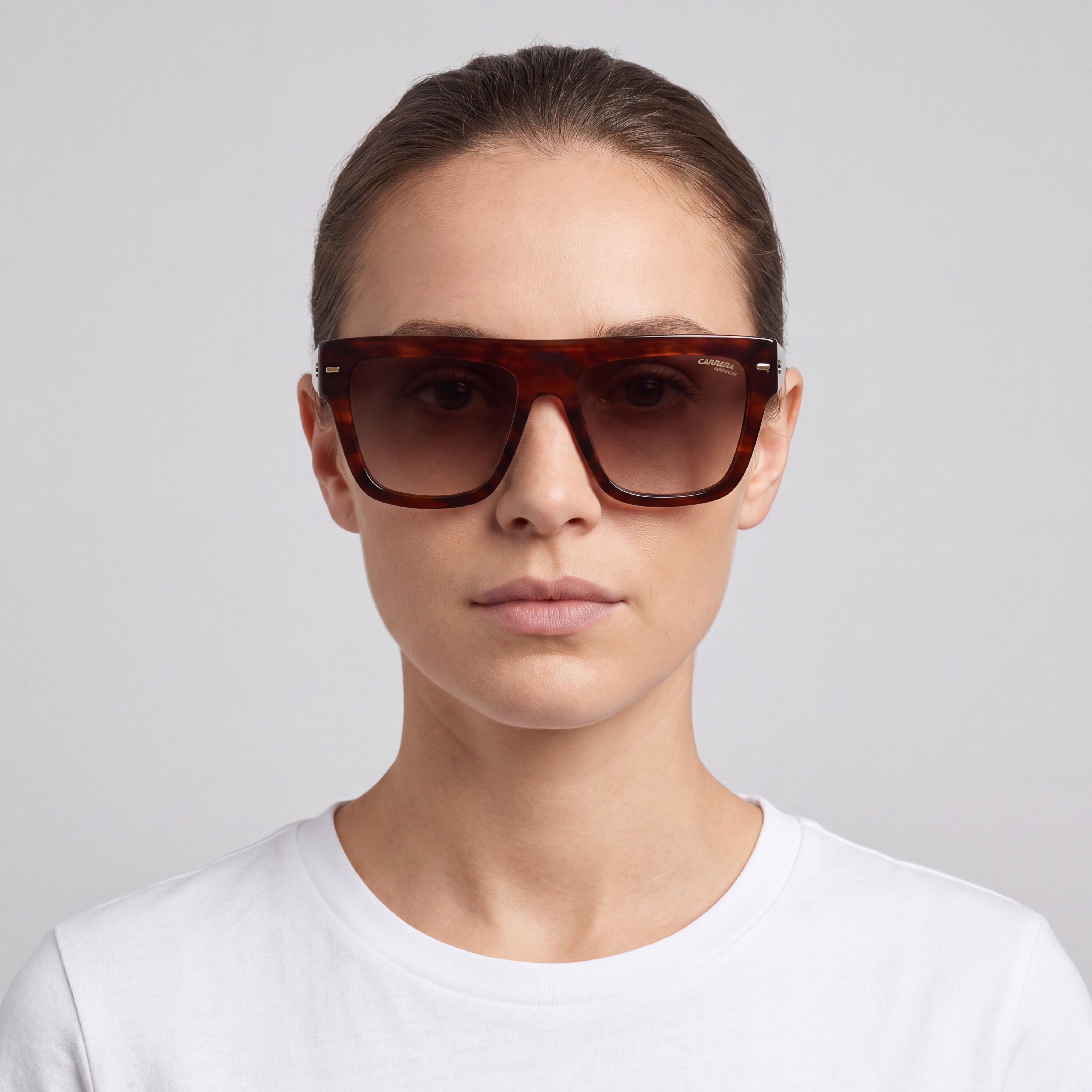 Carrera 3016/S Women's Brown Horn Polycarbonate Frame 55mm Non-Polarized UV Protection Sunglasses, Photo 5