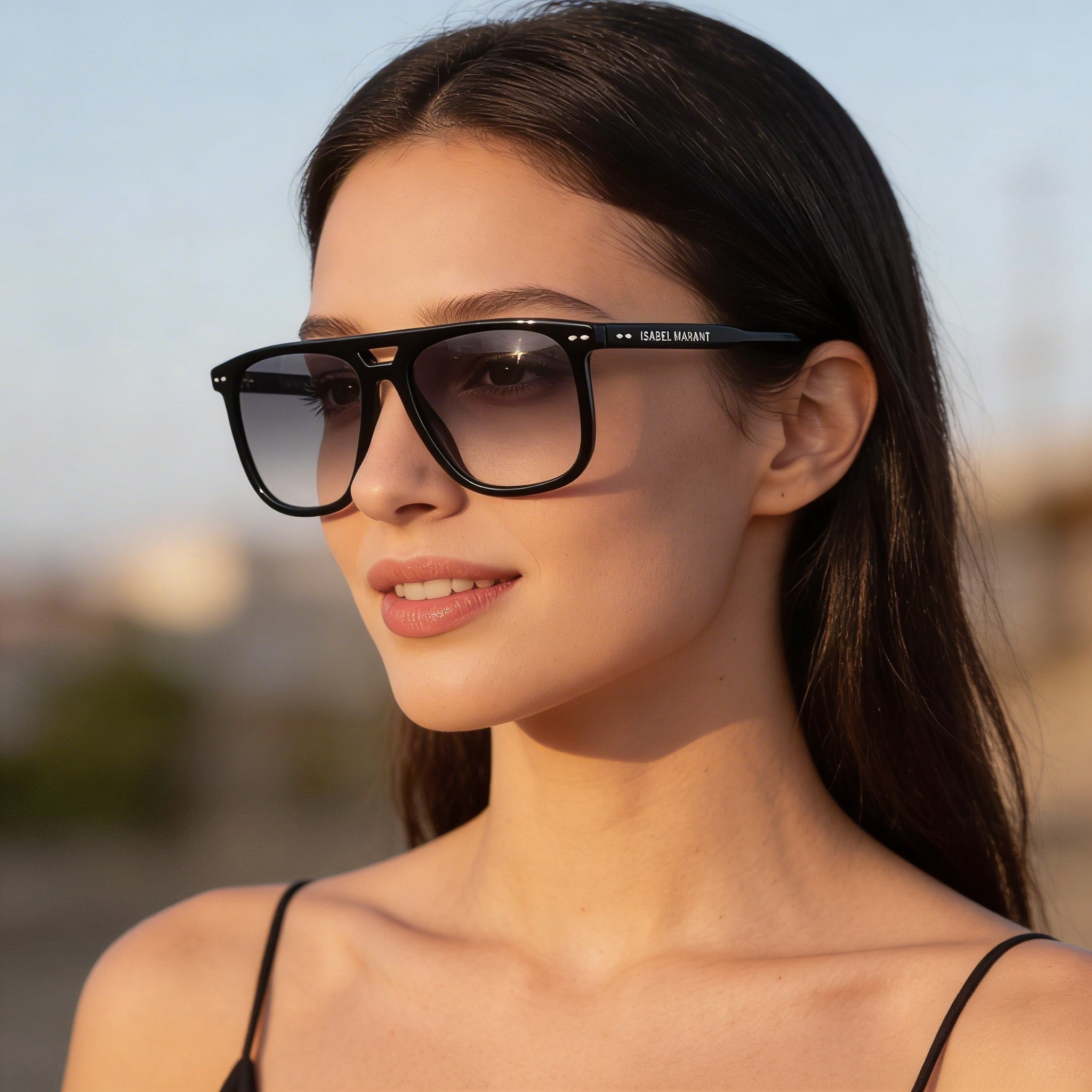 Isabel Marant Classic Women's Black Acetate Gradient Grey Non-Polarized Sunglasses 56mm, Photo 5