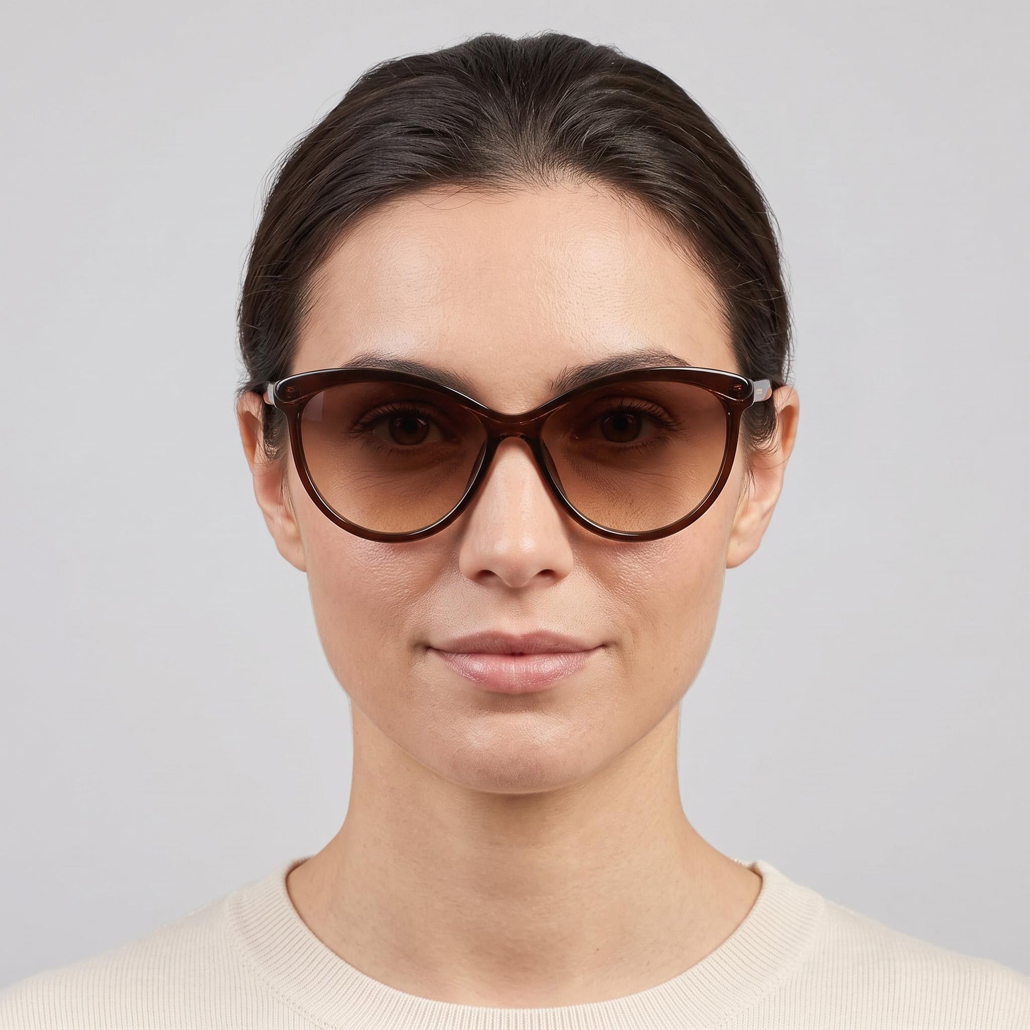 Gafas de sol de ojo de gato Calvin Klein CK19534S marrones para mujer, 58 mm, Photo 5