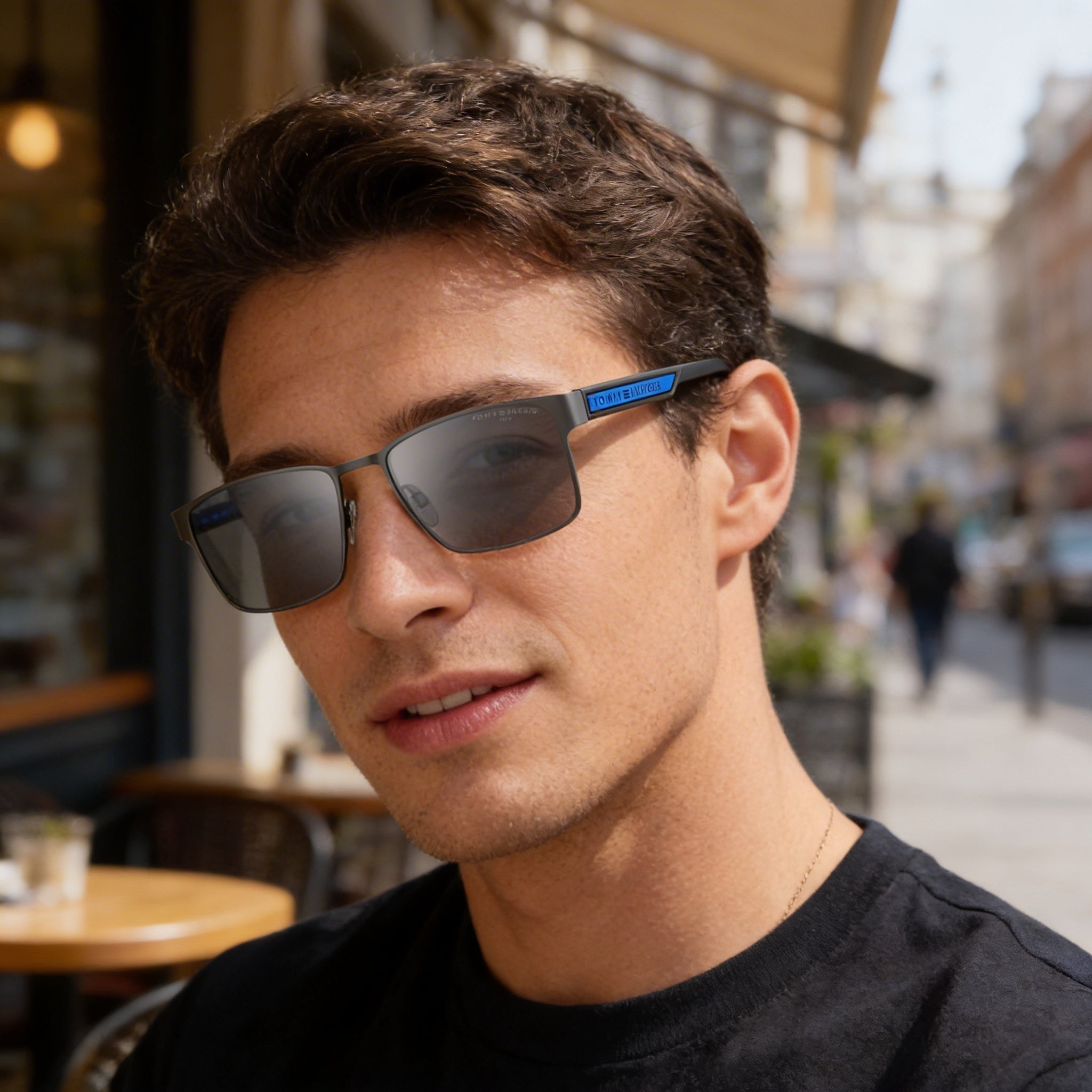 Tommy Hilfiger Casual Men's Matte Ruthenium Black Stainless Steel Polycarbonate Sunglasses 57mm, Photo 6
