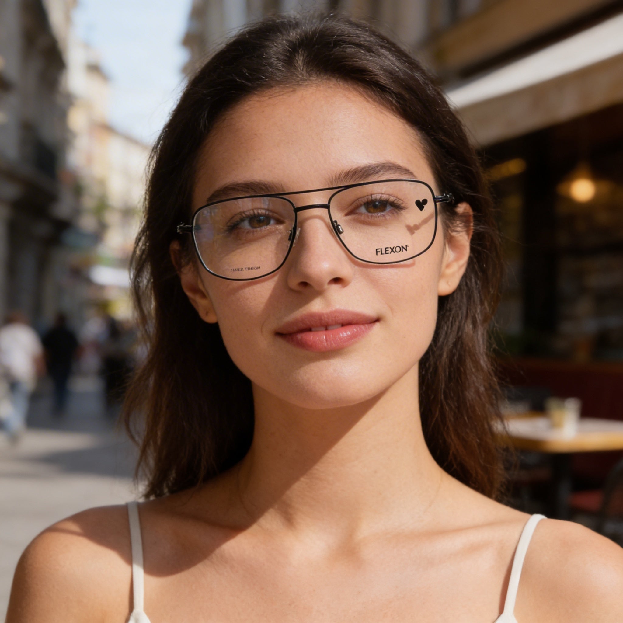 Gafas unisex Flexon H6062 de metal azul marino mate 54, Photo 5
