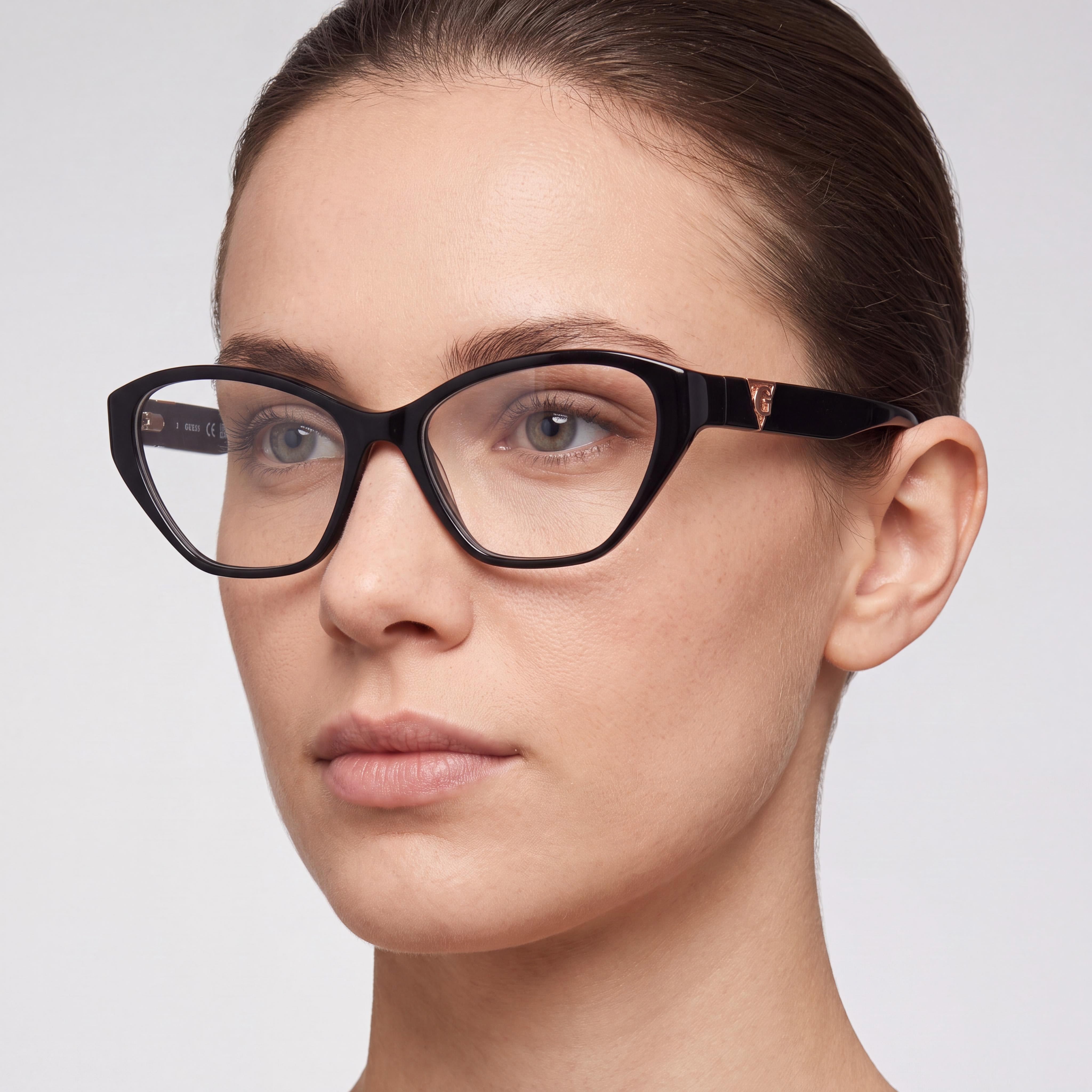 GUESS Gu50162 Women's Shiny Black Frame Non- Polycarbonate Lenses Eyewear Size 51-16-135, Photo 4