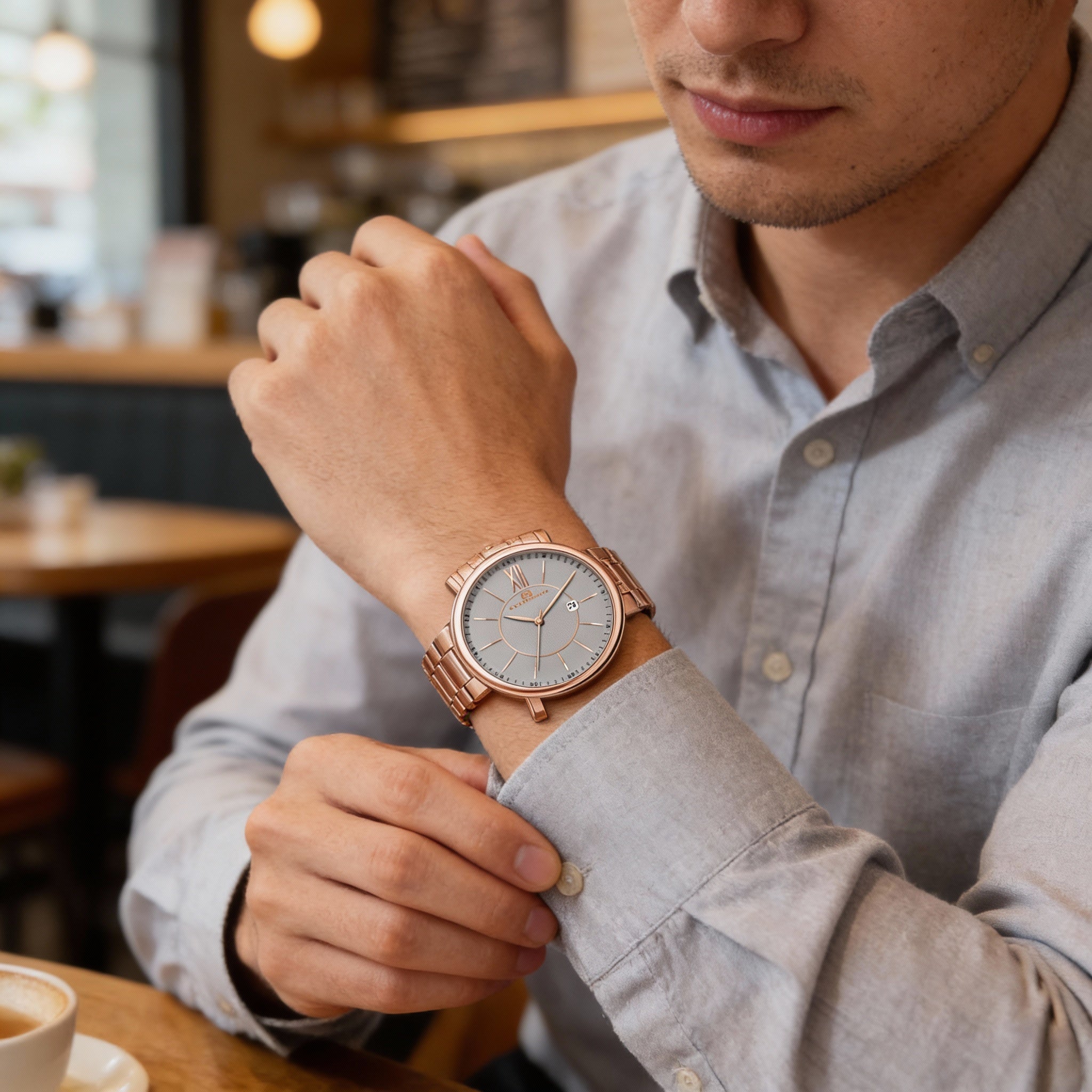 Reloj Oceanaut para hombre con pulsera y caja de acero inoxidable gris, movimiento de cuarzo, resistente al agua., Photo 4