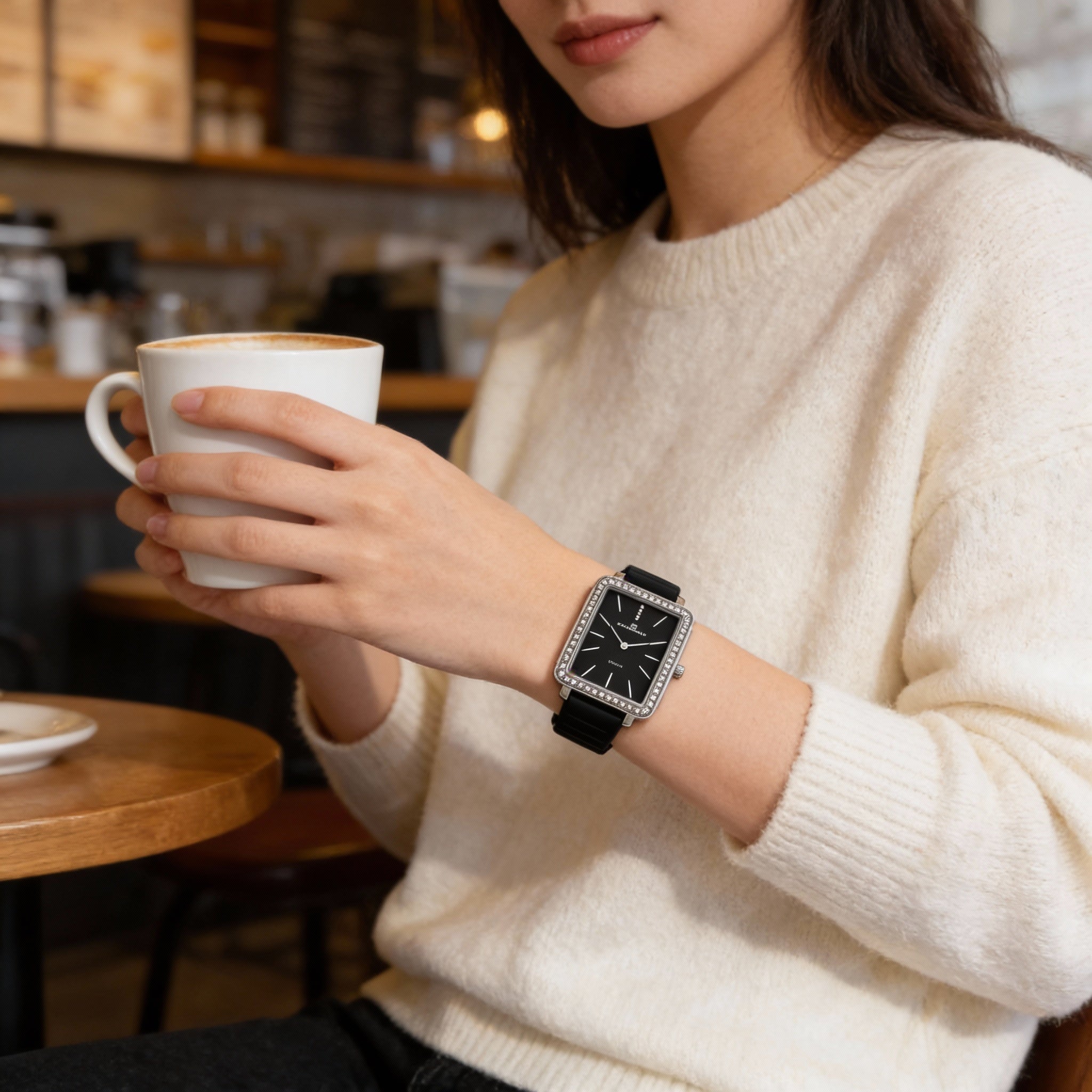 Reloj Oceanaut para mujer, resistente al agua, con esfera negra, Photo 4