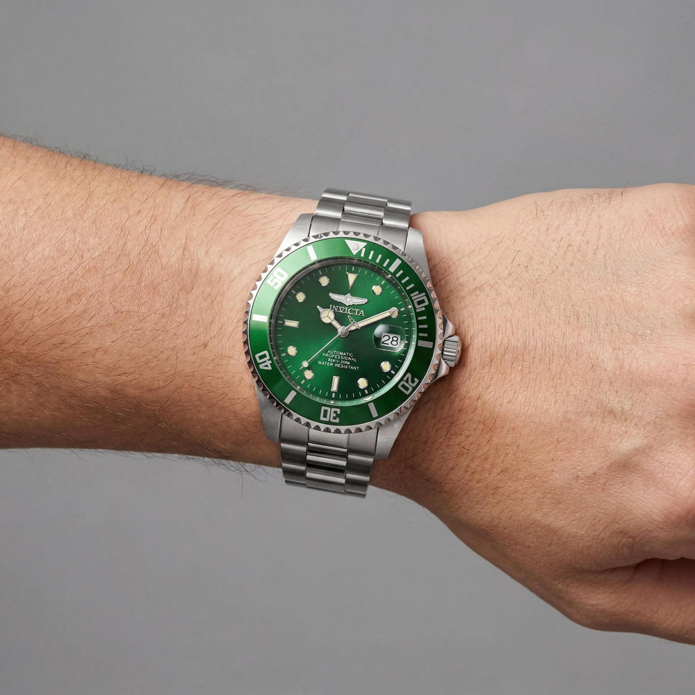 Invicta Men's Pro Diver 35719 Automatic Stainless Steel Green Dial Watch, Glow In The Dark, 47mm, 20 Bar