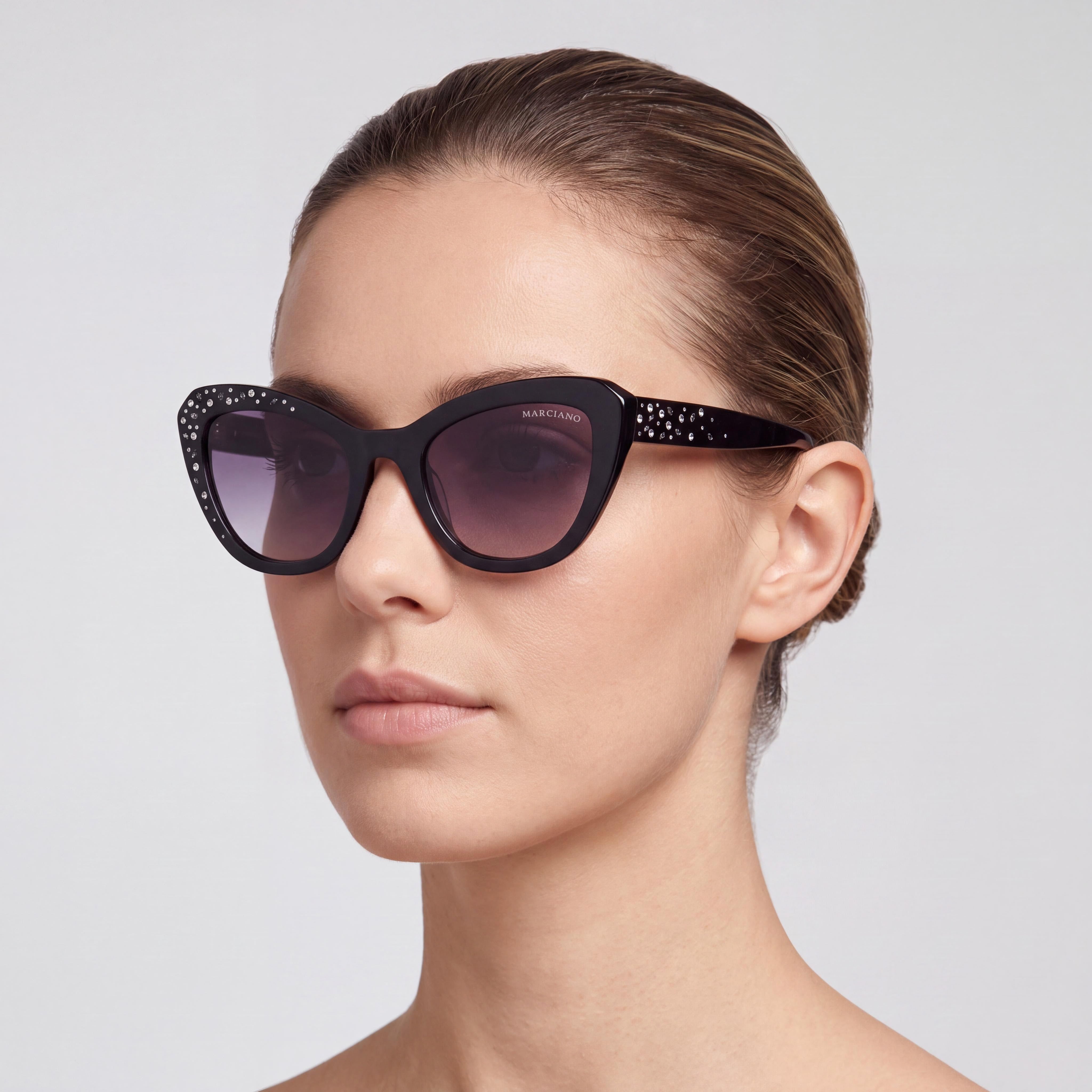 GUESS by Marciano Gm00016 Women's Eyewear, Black Plastic Frame with Black Lenses, Size 53-22-140, Photo 3