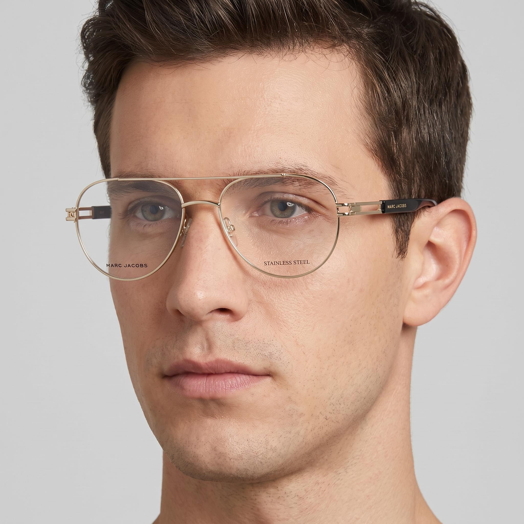 Marc Jacobs Marc 676 Casual Men's Gold Alloy Steel Optical Frames with Polycarbonate Non Polarized Lenses 58mm, Photo 3