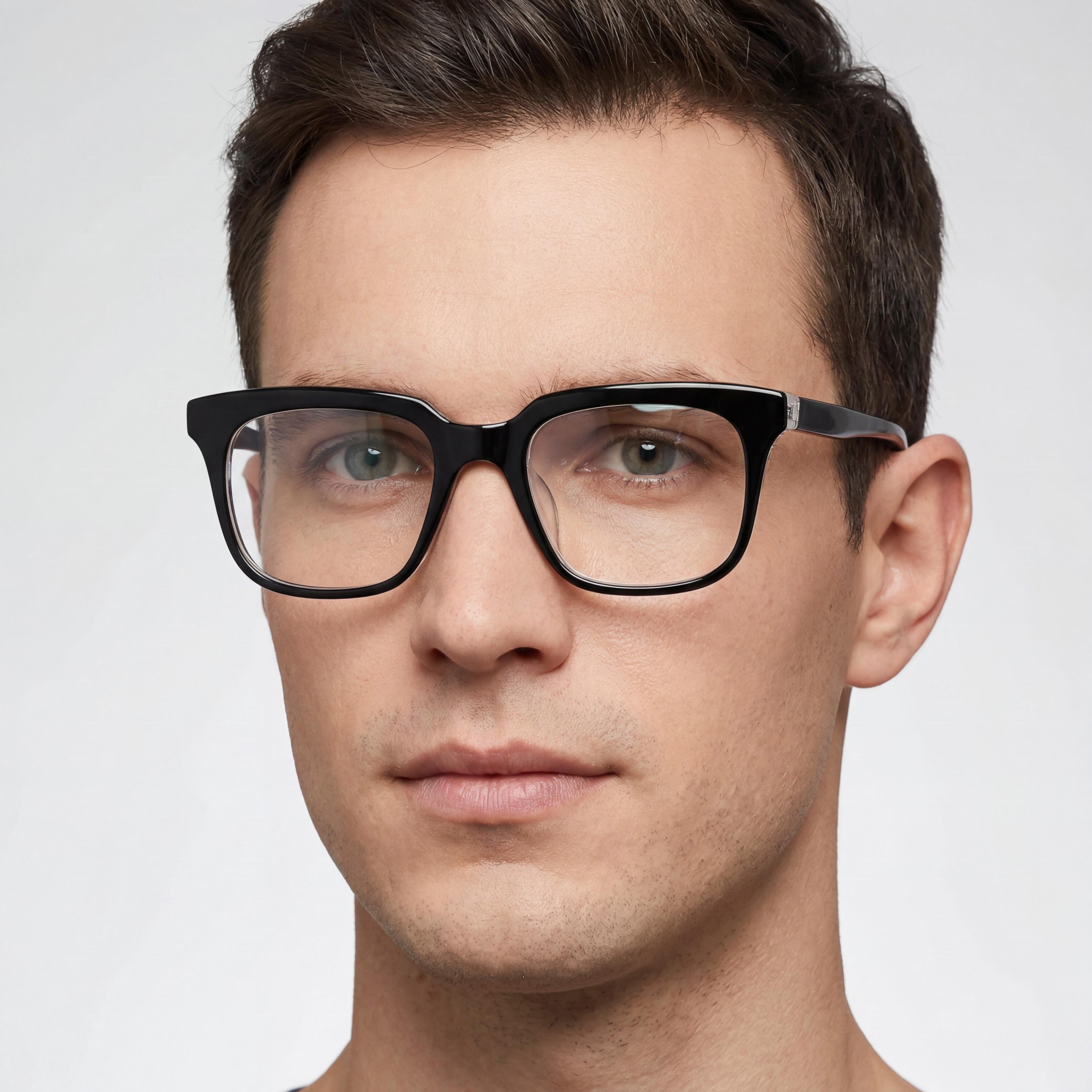 Nike Men's 7167lb Metal Eyeglasses with Clear Lenses 52mm Black Crystal Clear Frame, Photo 4