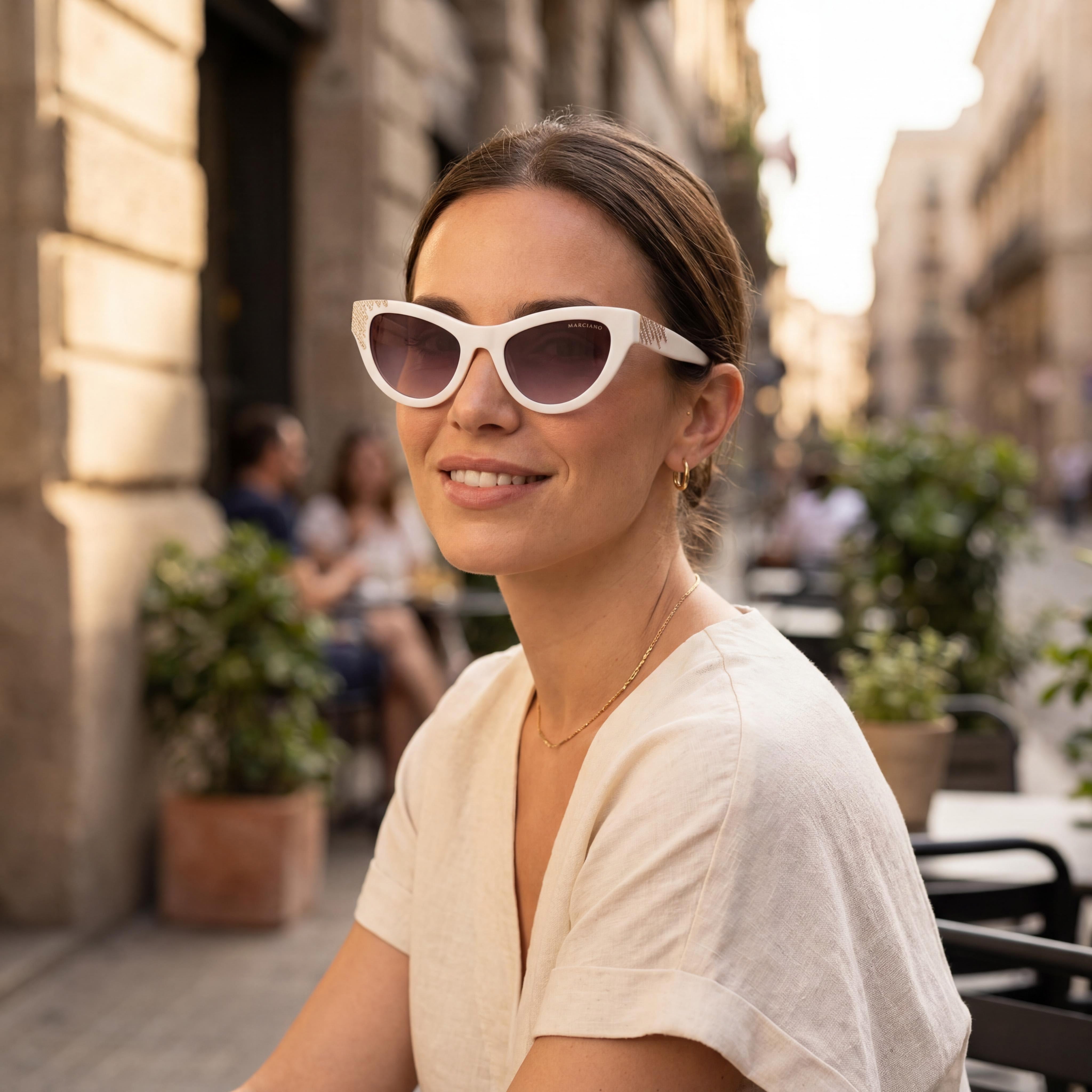 GUESS by Marciano Gm00025 Women's Ivory Plastic Frame Eyewear with Polycarbonate Lenses - Lens 53mm, Bridge 21mm, Temple 140mm, Photo 4