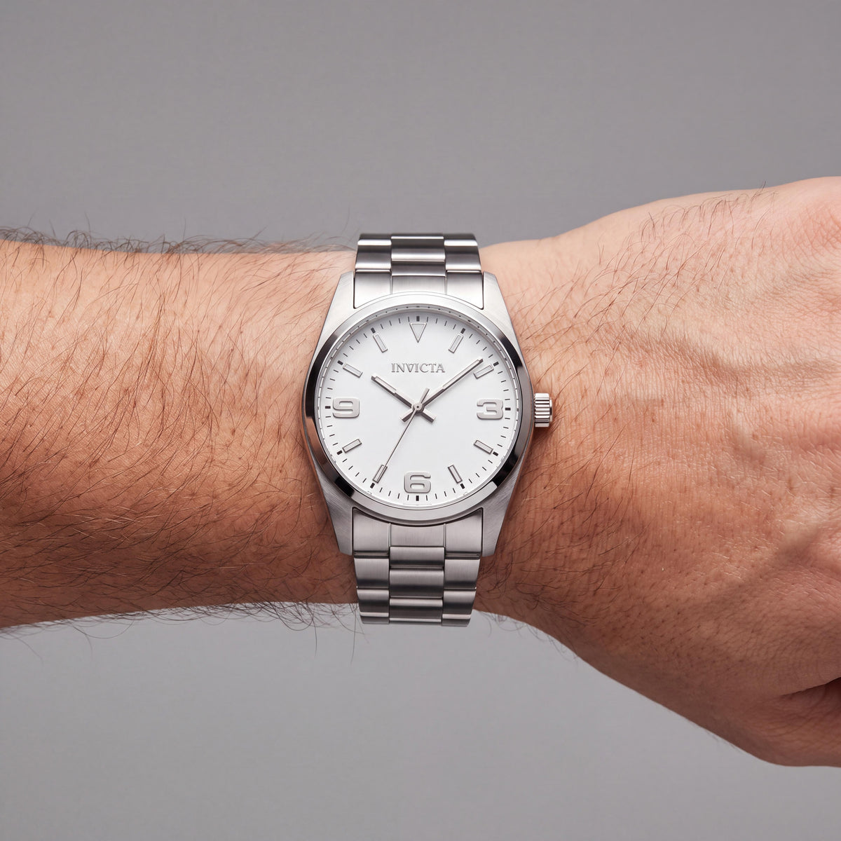Invicta Celestial 69181 Reloj unisex de cuarzo de acero inoxidable con esfera plateada de 35 mm, Photo 3