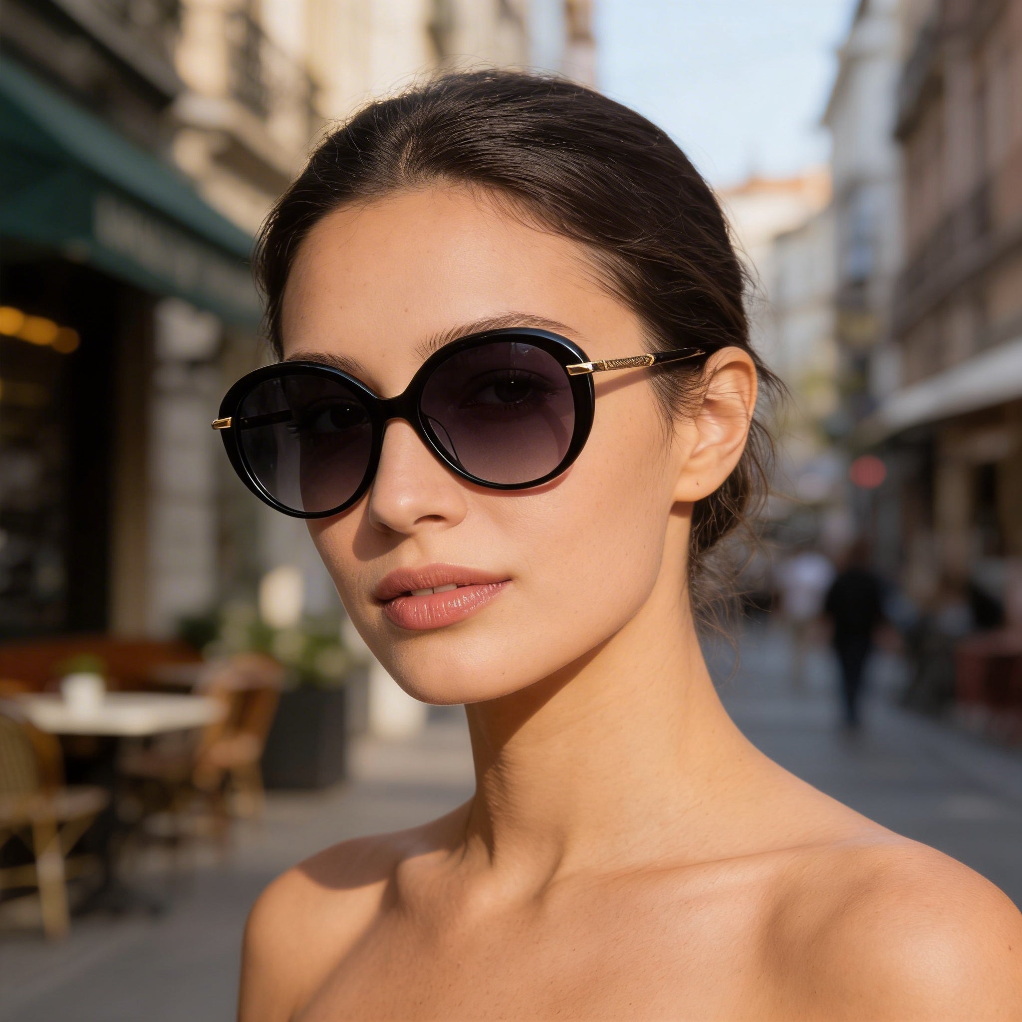 Rag & Bone Modern Heritage Women’s Black Grey Acetate Frame Dark Grey Shaded Polycarbonate Non-Polarized 56mm Sunglasses, Photo 6
