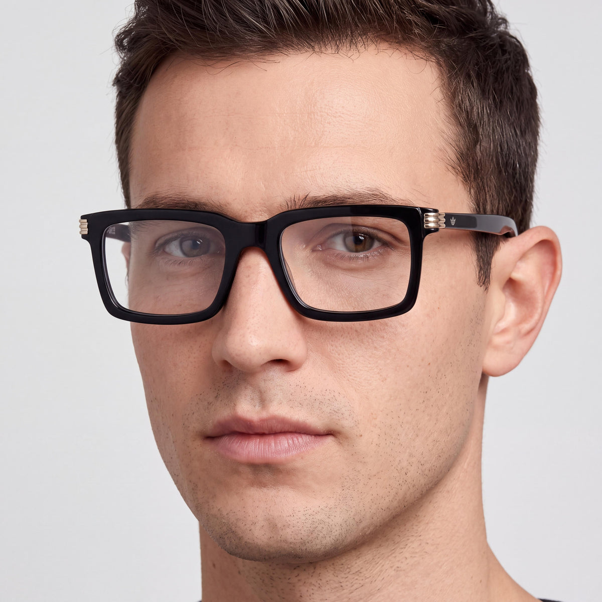 adidas Originals Or5115 Men's Plastic Frame Shiny Black Eyeglasses 52mm, Photo 4