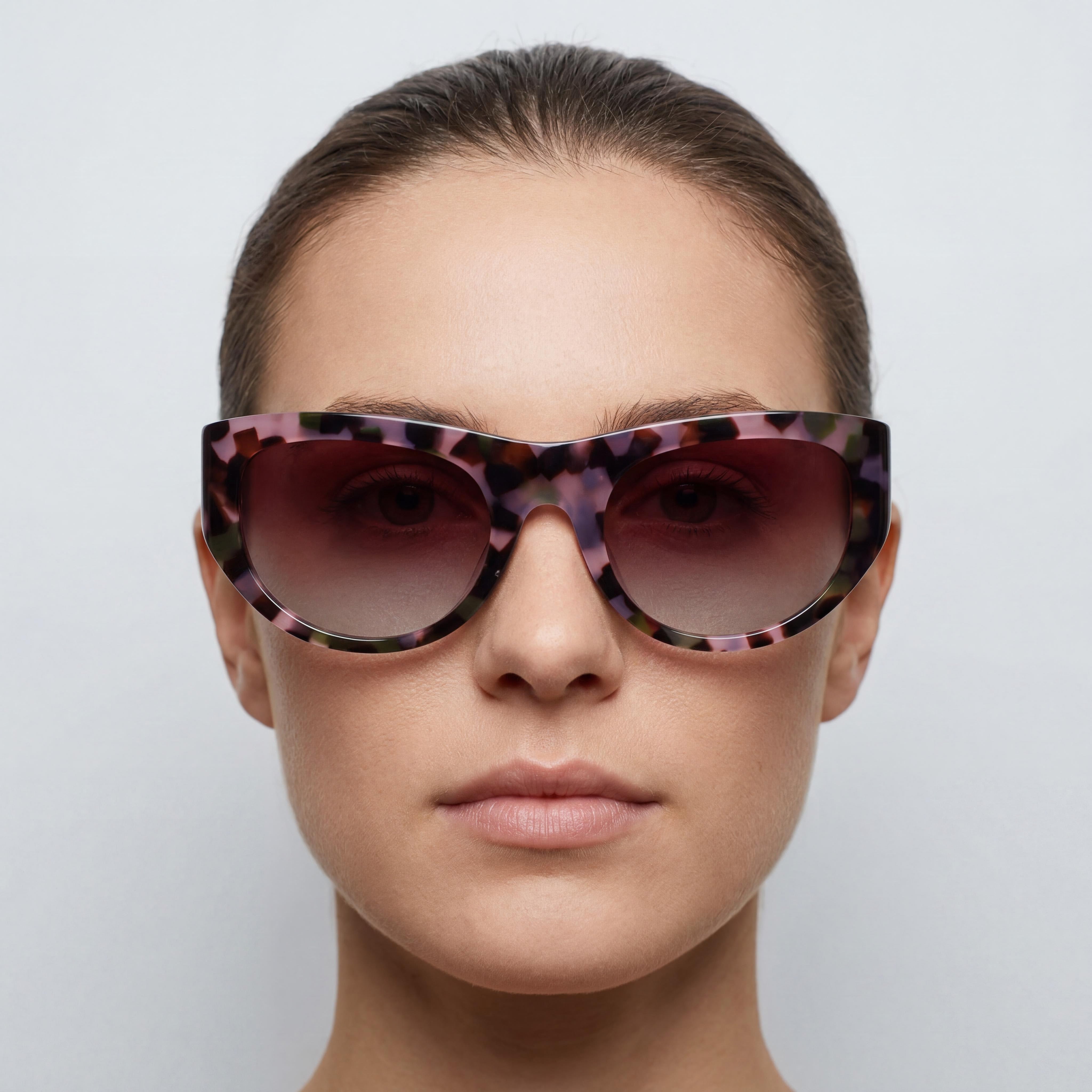 DKNY Dk550s Women's Plastic Sunglasses, Tortoise Roses Frame, Rose Double Lenses, , 53mm Lens Width, Photo 5