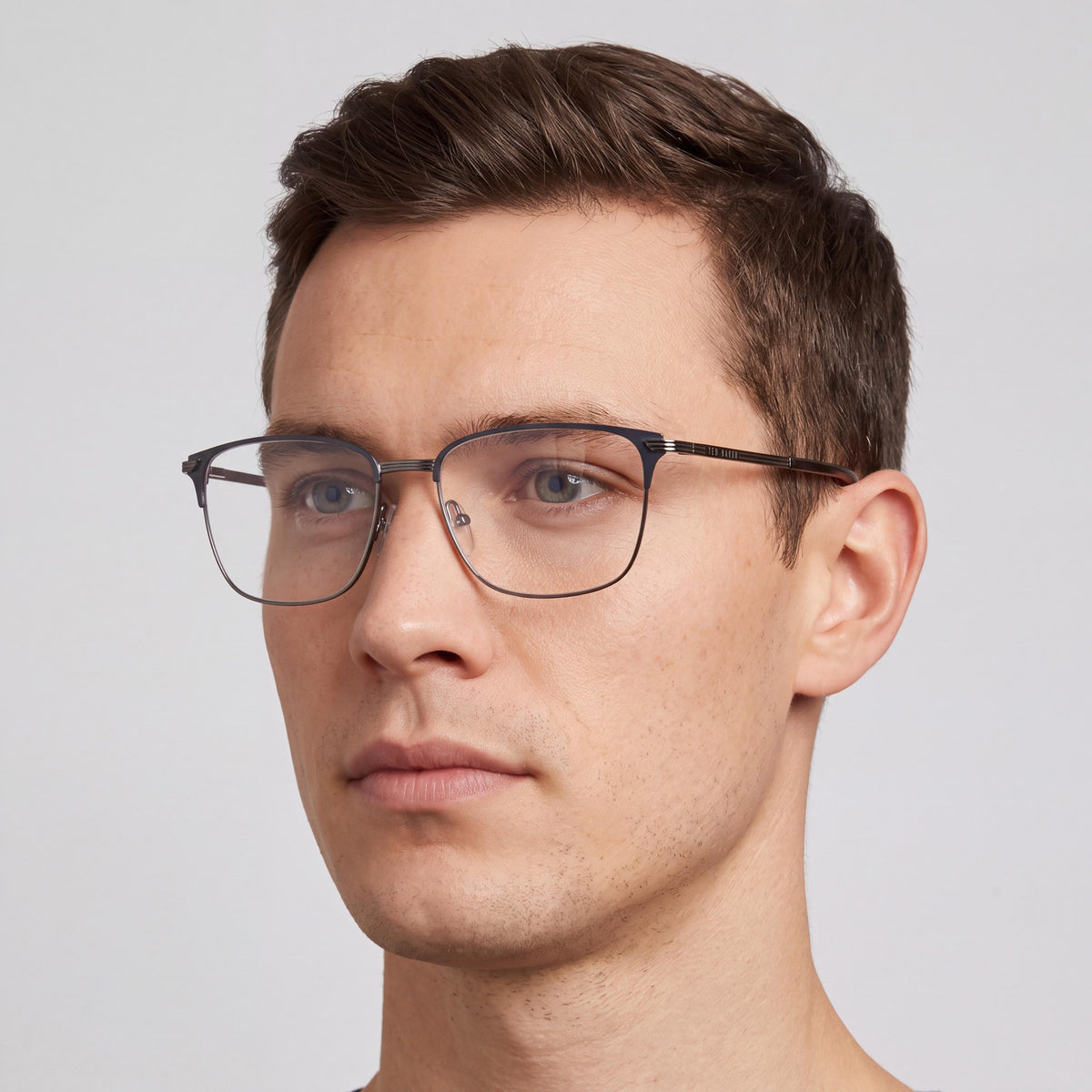 Ted Baker Smuggler TB 4235 Men's Eyeglasses in Navy Light Gunmetal with Composite Frame, 55mm, Photo 4