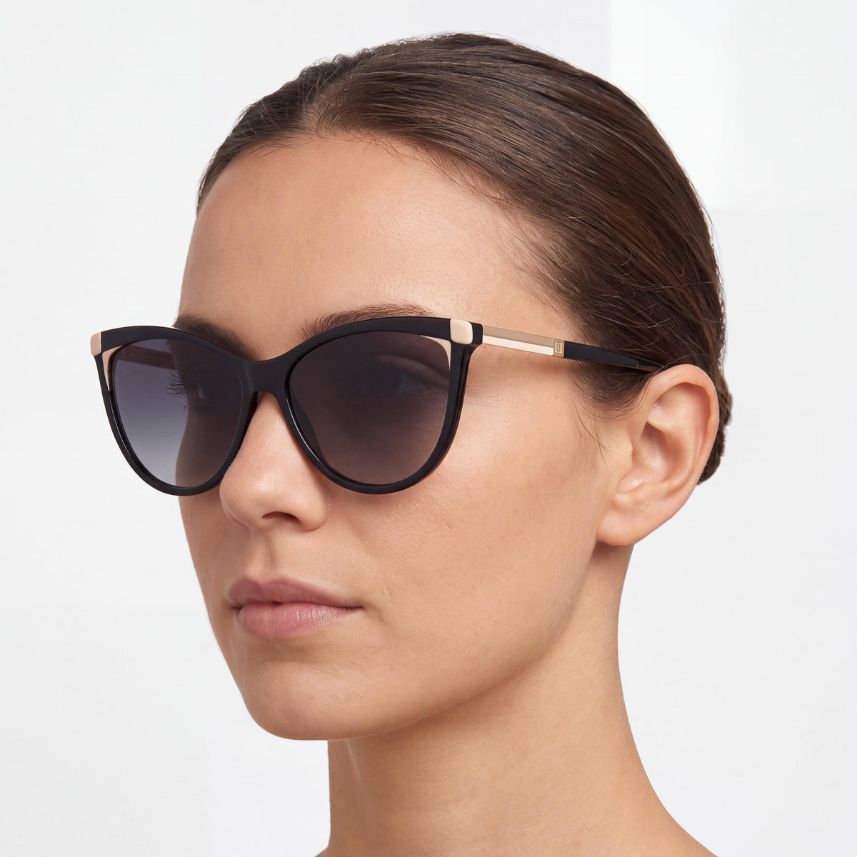 Carolina Herrera 0141/S Women's Black Nude Plastic Frame Dark Grey Shaded Non-Polarized UV Protected Sunglasses 57mm, Photo 2