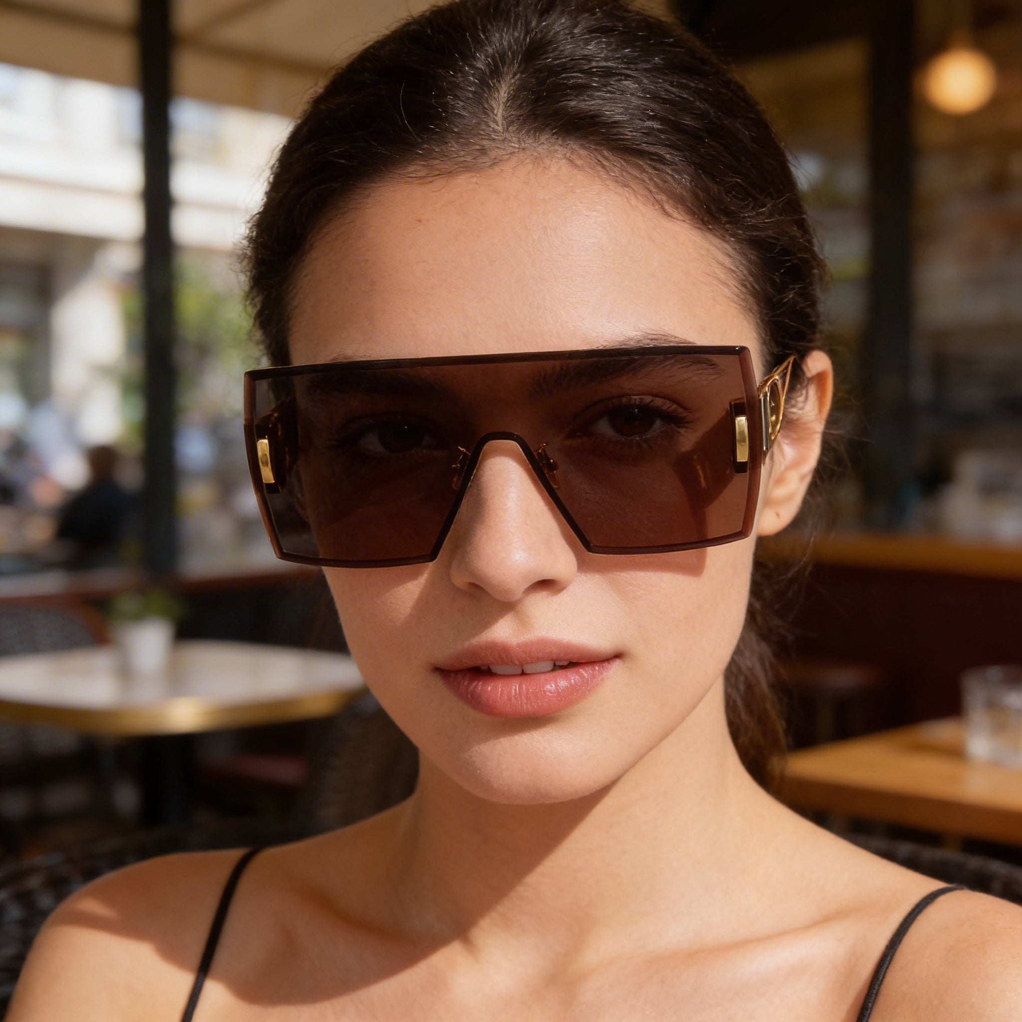 Gafas de sol cuadradas Dior 30MONTAIGNE de metal dorado para mujer con lentes burdeos de 143 mm 100 % protección UV, Photo 5