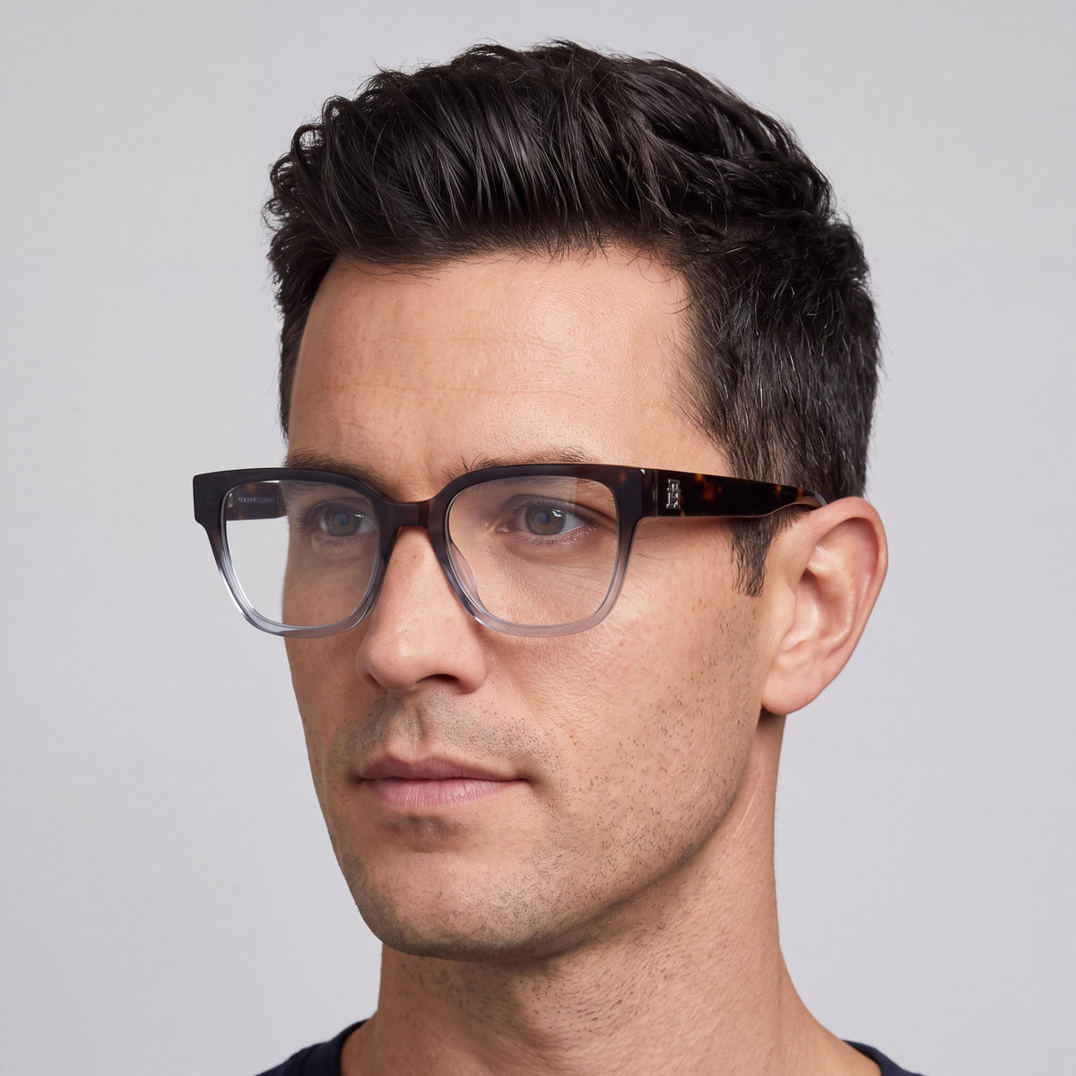 Tommy Hilfiger TH 2102 Men's Blue Shaded Grey Plastic Frame Eyewear with Polycarbonate Lenses 52-18-140, Photo 4