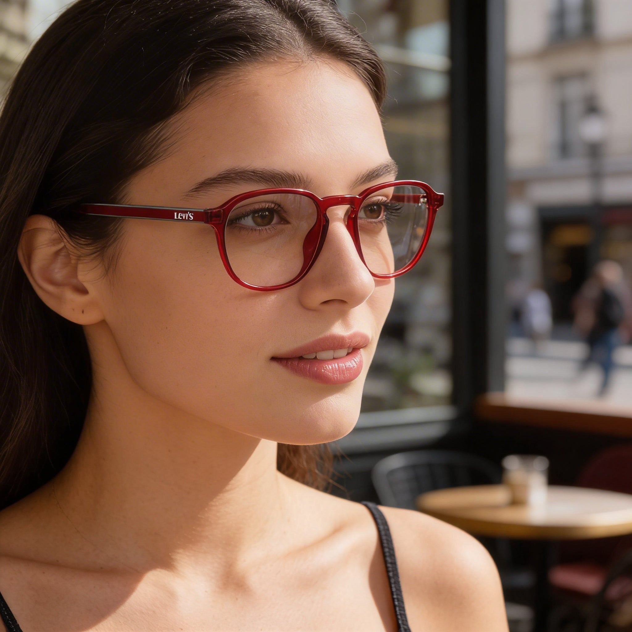Levi's Lv 1024 Women's Red Plastic Frame Optical Eyeglasses with 50mm Lens, 20mm Bridge, 145mm Temple, Photo 5