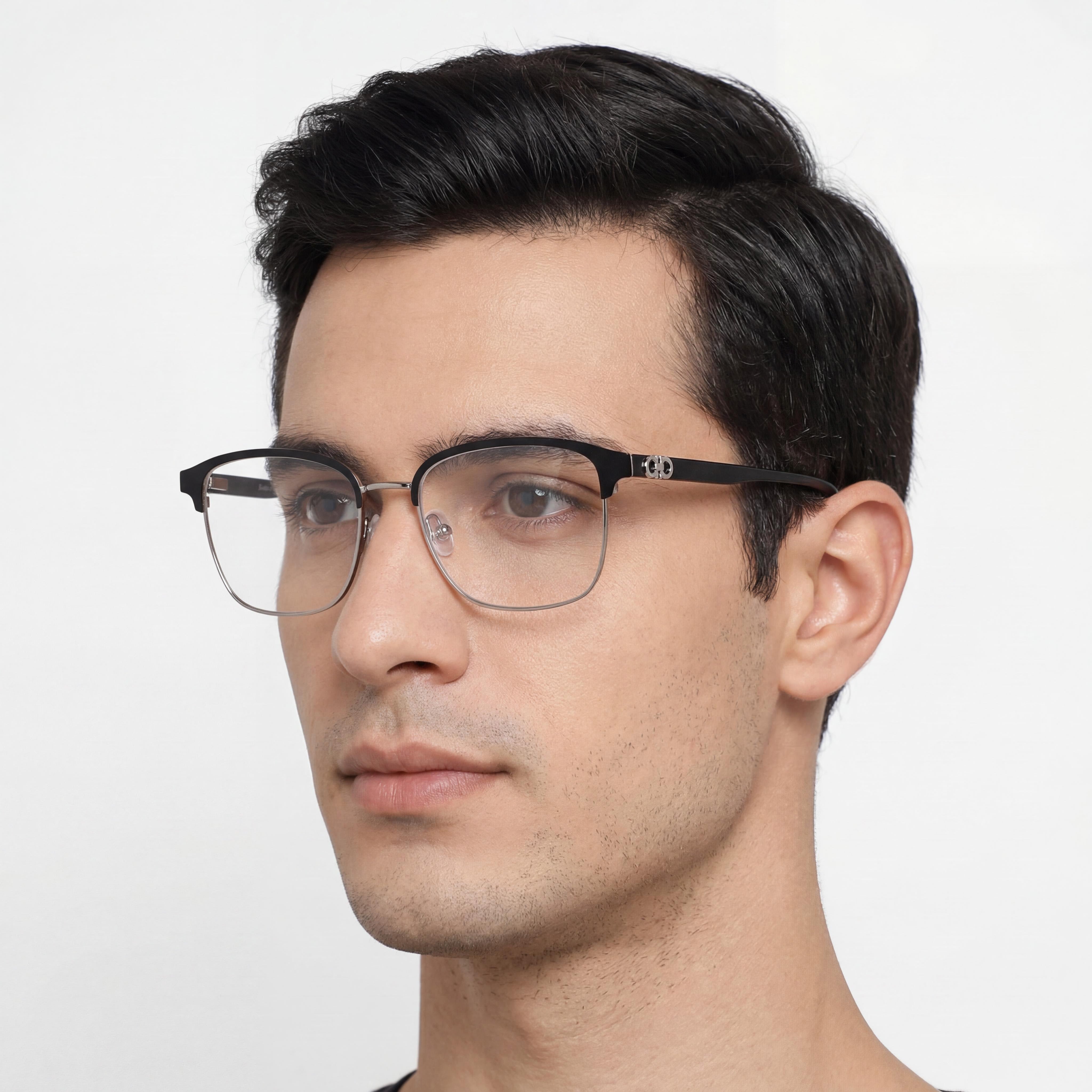 Salvatore Ferragamo SF2225 Modern Rectangular Alloy Steel Unisex Eyeglasses Ruthenium Black 53mm, Photo 4