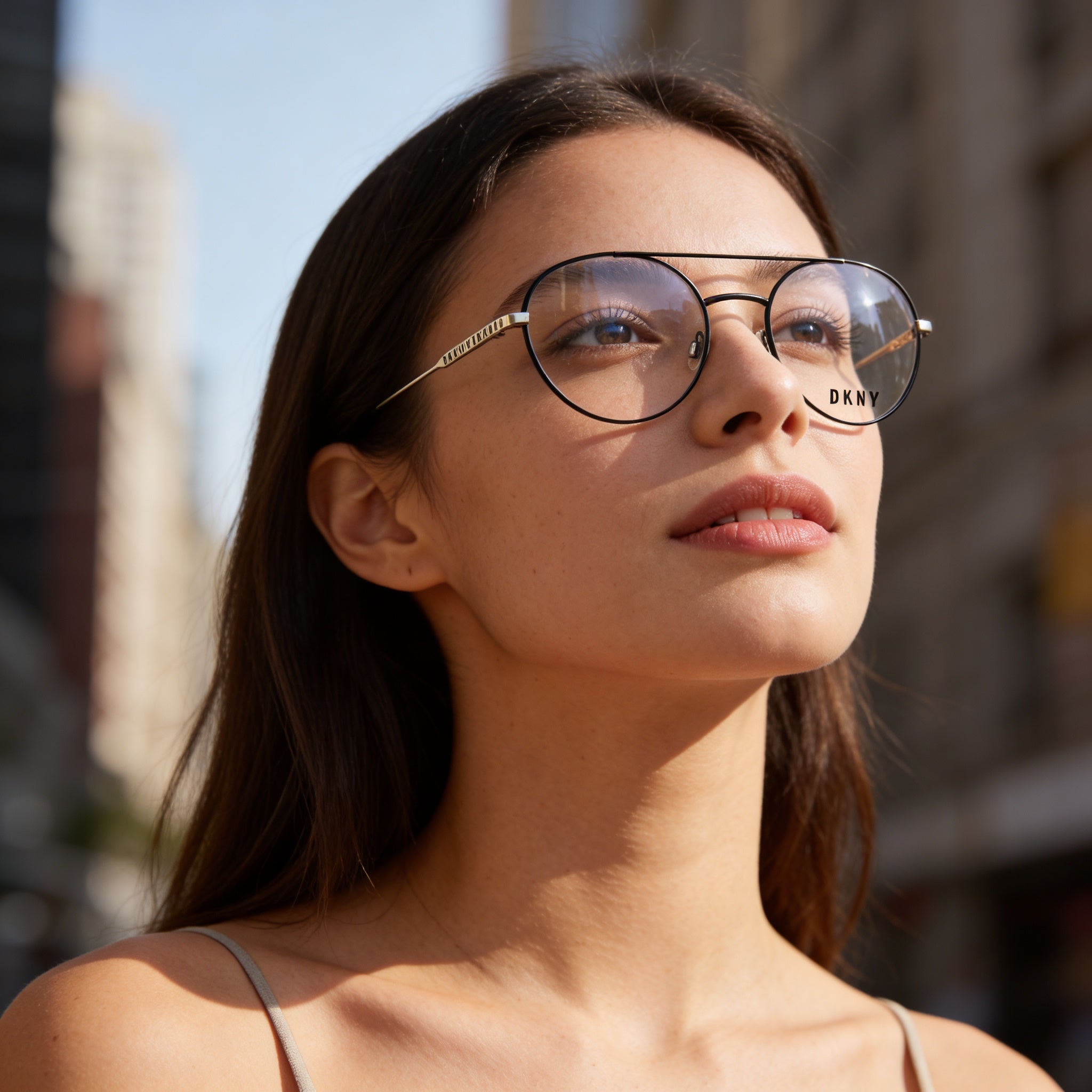 Gafas DKNY Modern DK1025 46827 para mujer, de aleación de acero, color negro y plateado, con lentes de policarbonato de 51 mm, Photo 6