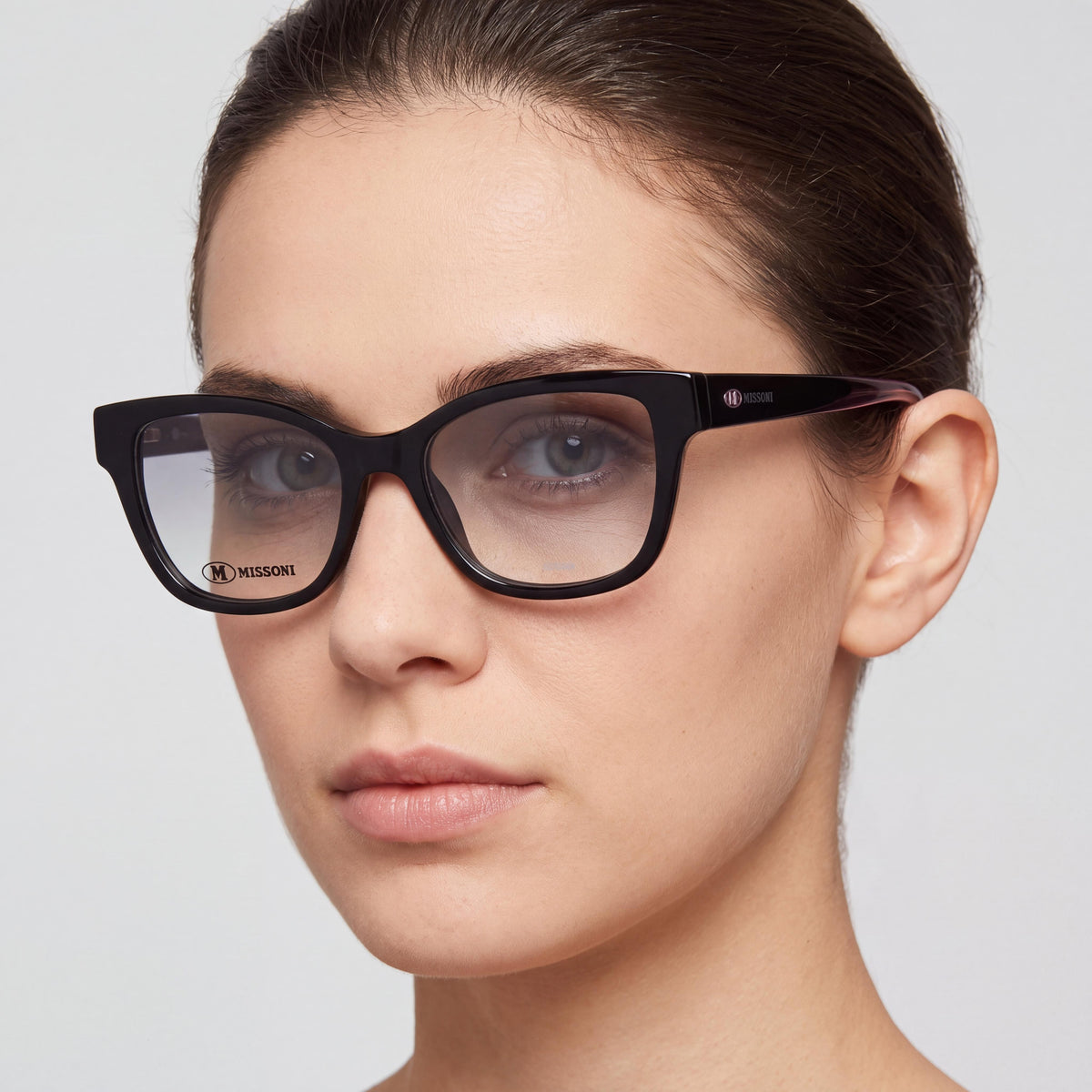 Missoni MMI 0097 Black Rectangle Eyeglasses for Women, Acetate 53mm, Photo 4