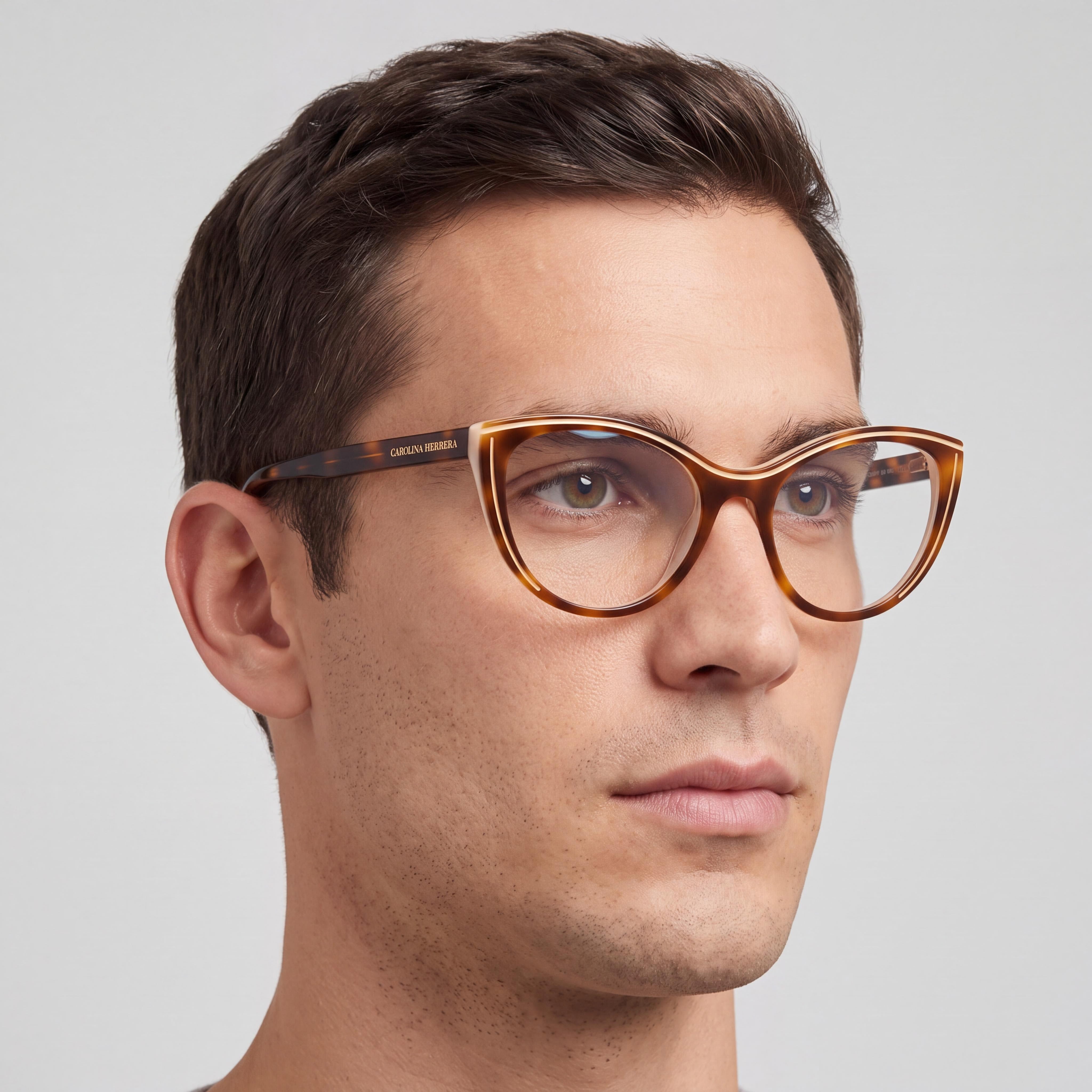 Carolina Herrera Her 0171 Men’s Acetate Frame Eyeglasses with Polycarbonate Lenses in Havana White, 53mm, Photo 3