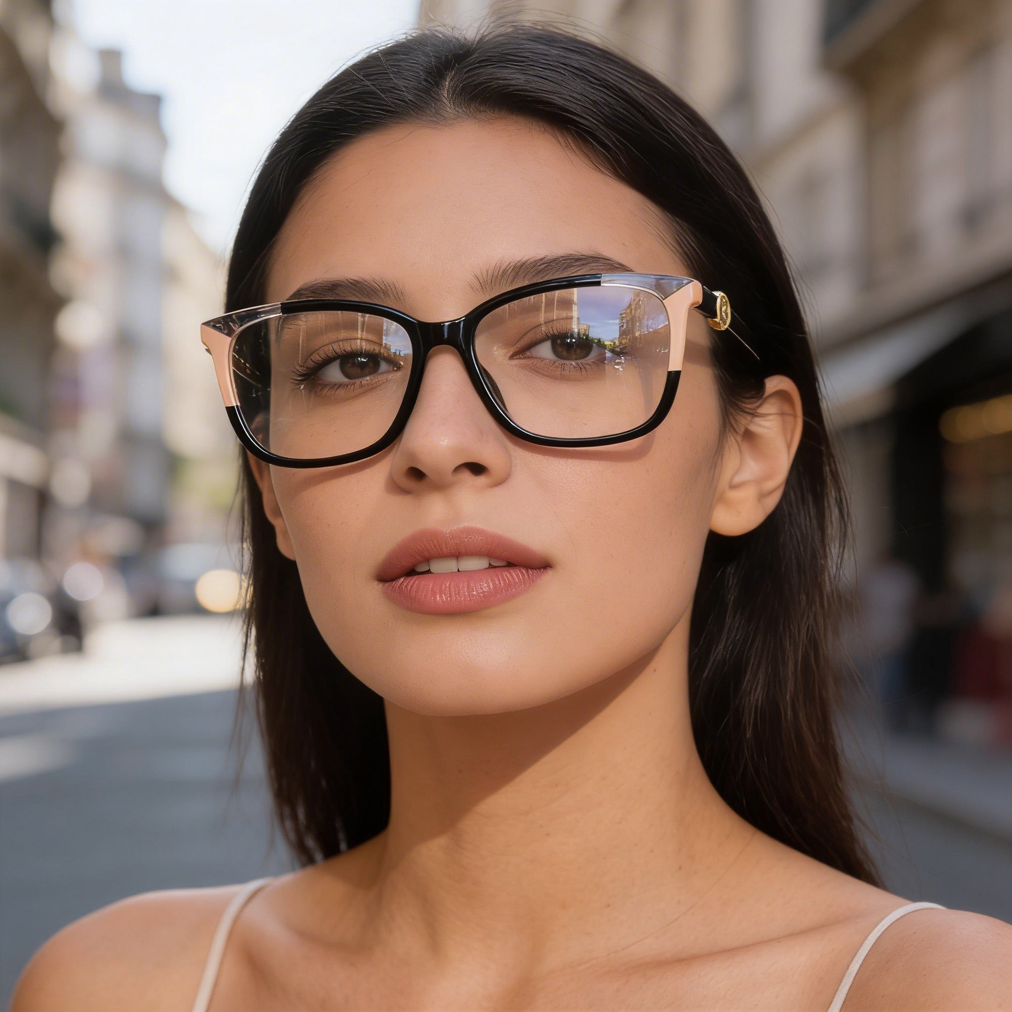 Carolina Herrera CH 0055 Women's Acetate Frame Polarized Black Nude Polycarbonate Lens Sunglasses with Case 54mm, Photo 5