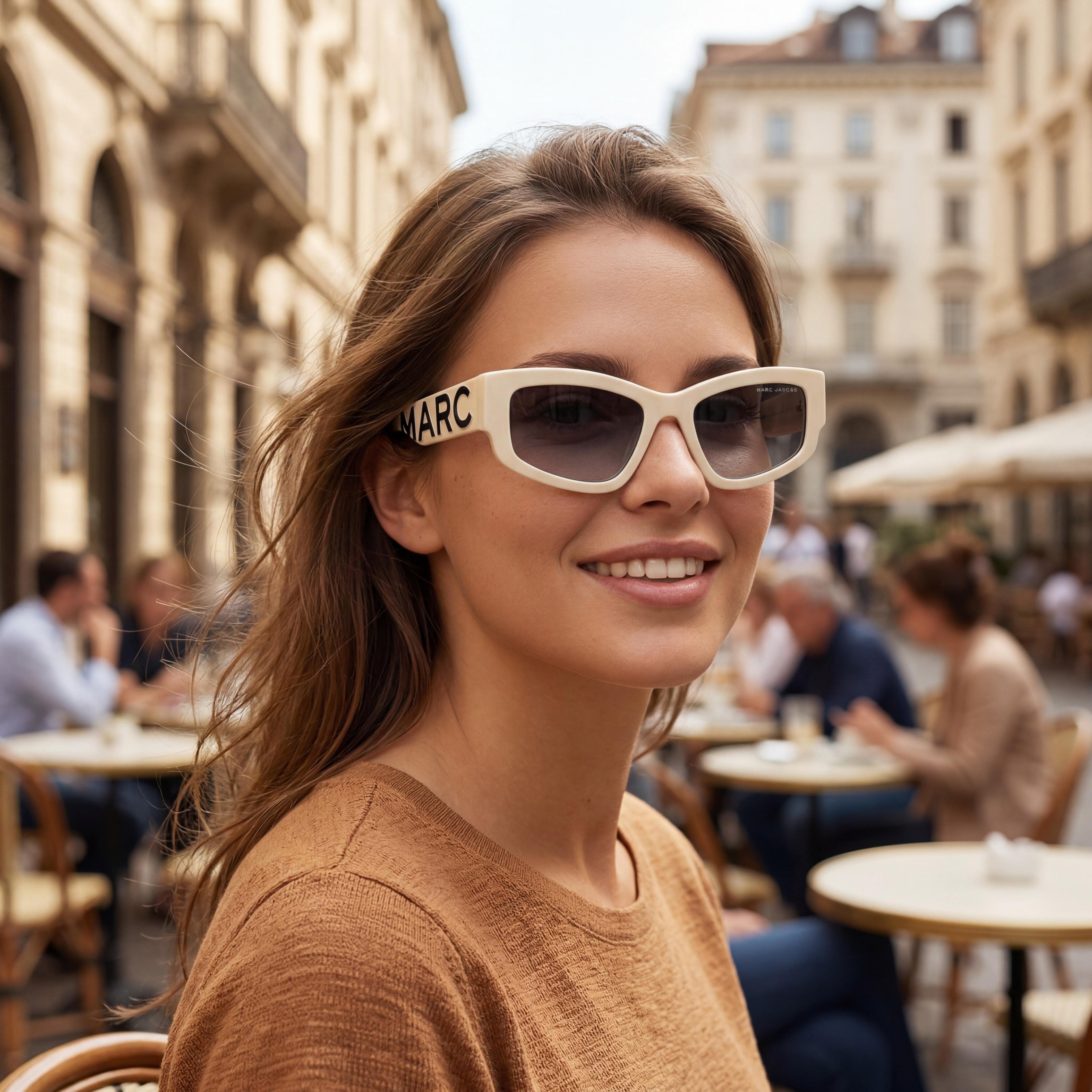 Gafas de sol Marc Jacobs MARC 796/S casual para mujer de poliamida rosa burdeos con cristales gris oscuro degradado 55-19-145, Photo 6
