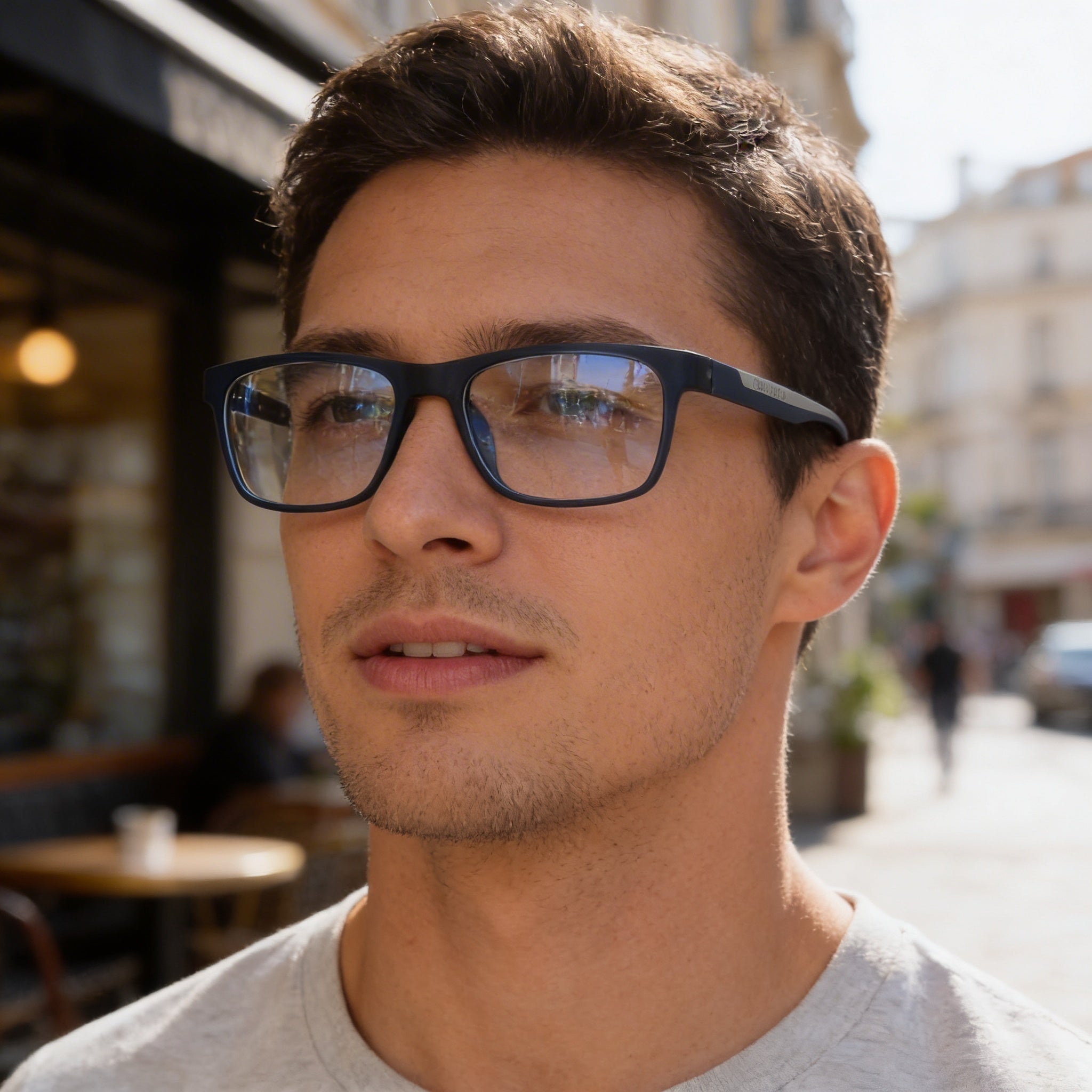 Calvin Klein CK20535 Men's Plastic Square Non- Eyeglasses Matte Crystal Navy 52mm, Photo 4