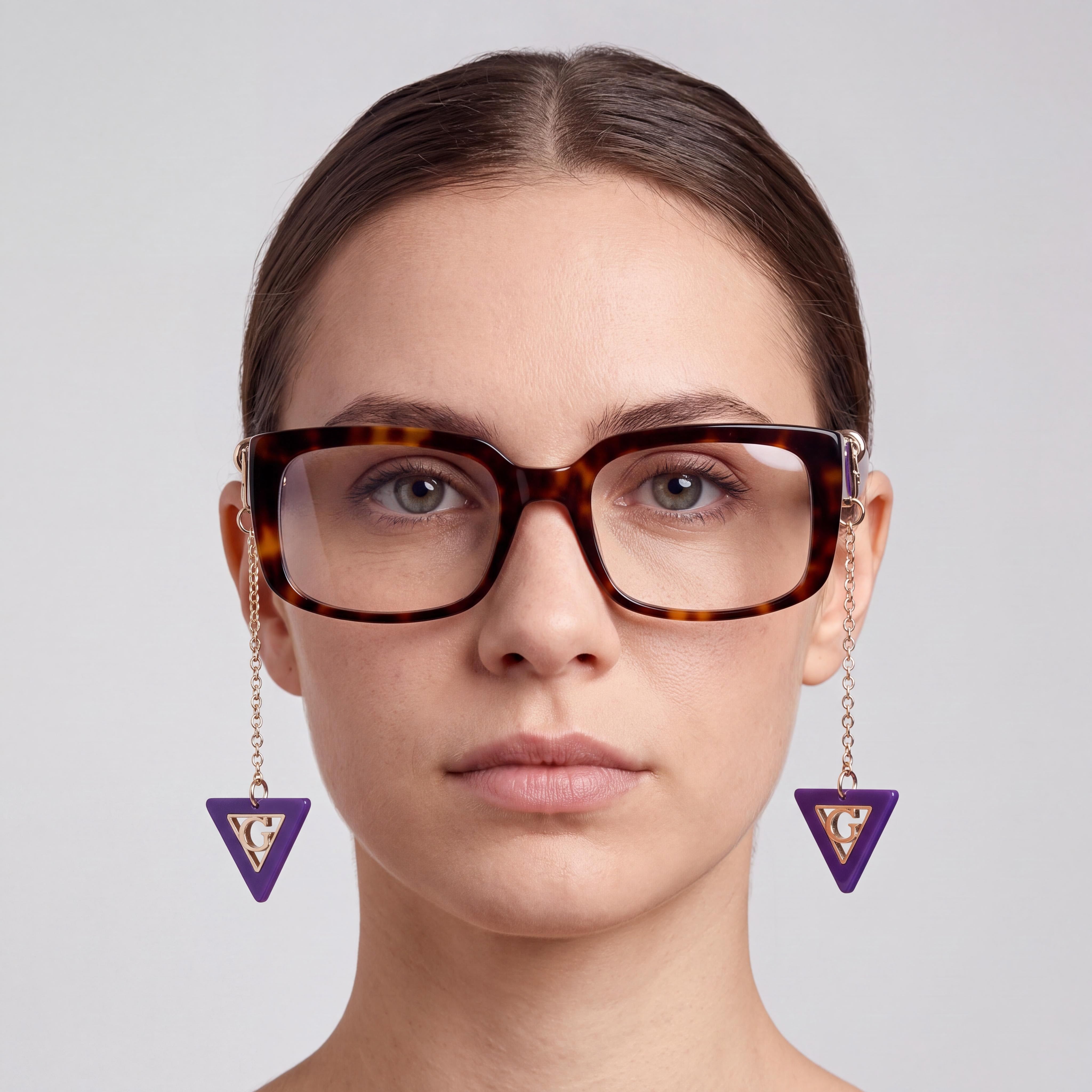 Gafas GUESS Modernas de Mujer con Montura de Plástico Habana y Lentes Transparentes 53mm, Photo 4