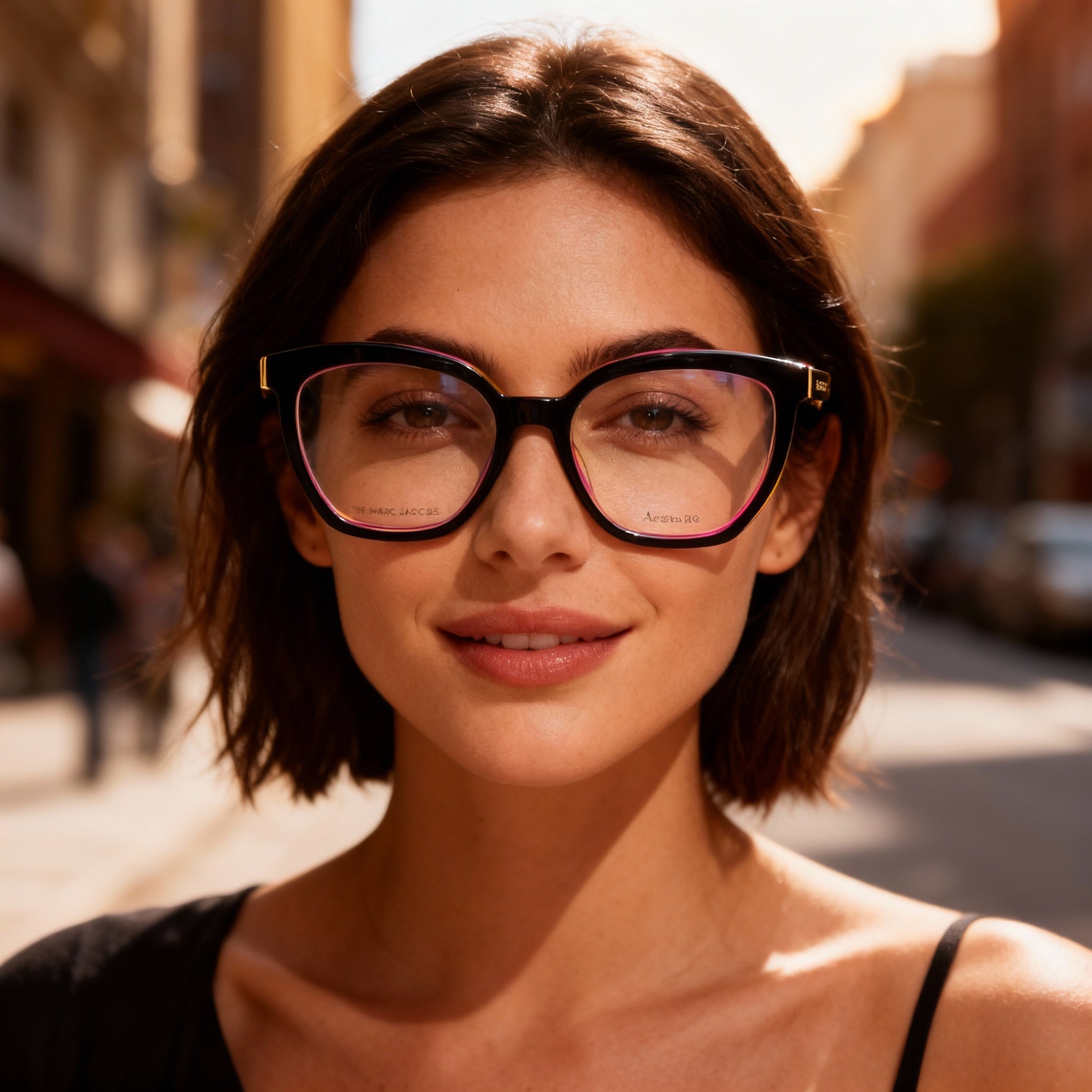 Gafas de sol Marc Jacobs Marc 596 para mujer, de acetato negro, con forma de ojo de gato y lentes de policarbonato transparente de 54 mm, Photo 3
