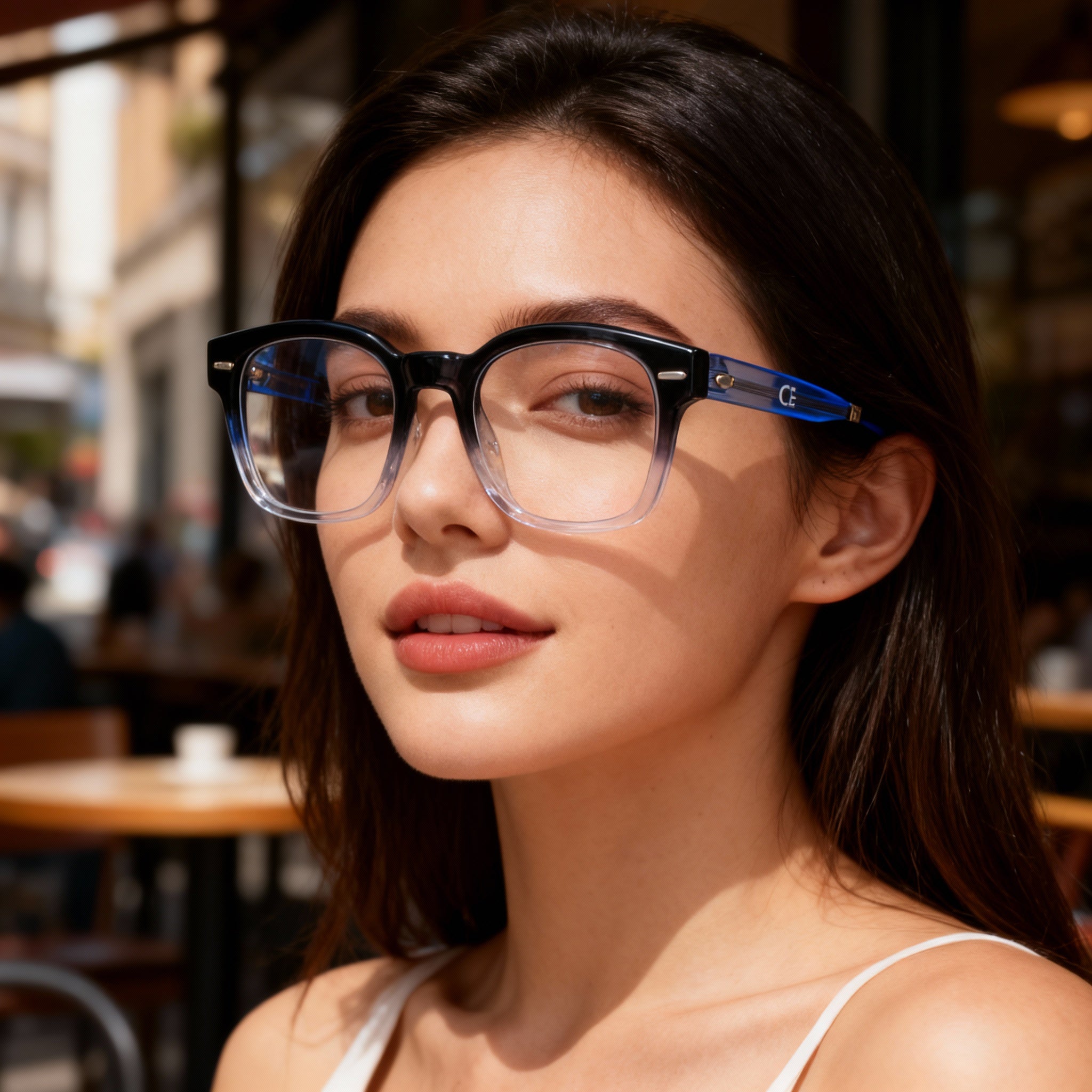 Calvin Klein Ck23511 Unisex Grey Blue Acetate Full-Rim Wayfarer Non-Polarized Eyeglasses 49mm, Photo 4