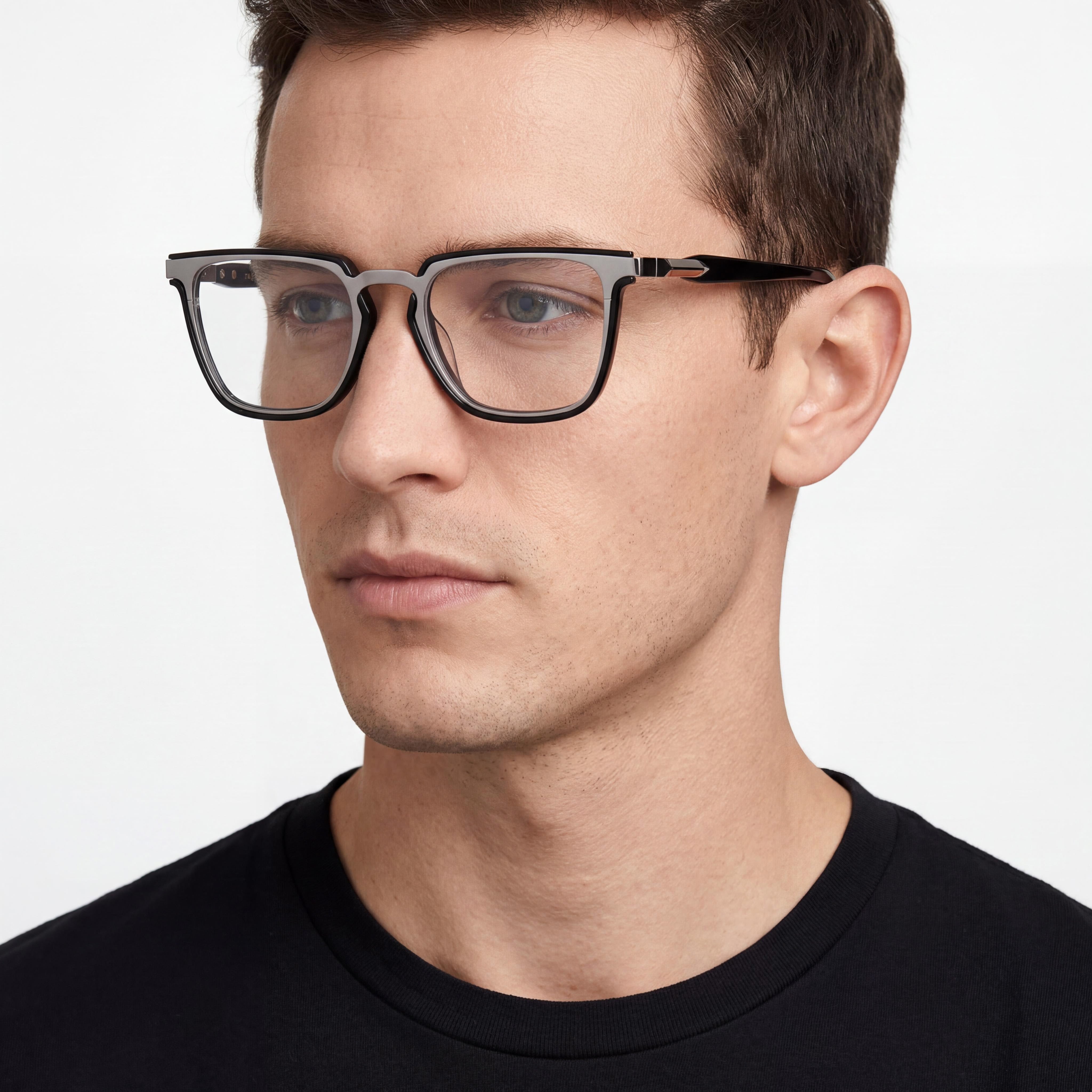 rag & bone Modern Unisex Metal Frame Eyeglasses in Black Dark Ruthenium, 51mm Lens Width, Photo 4