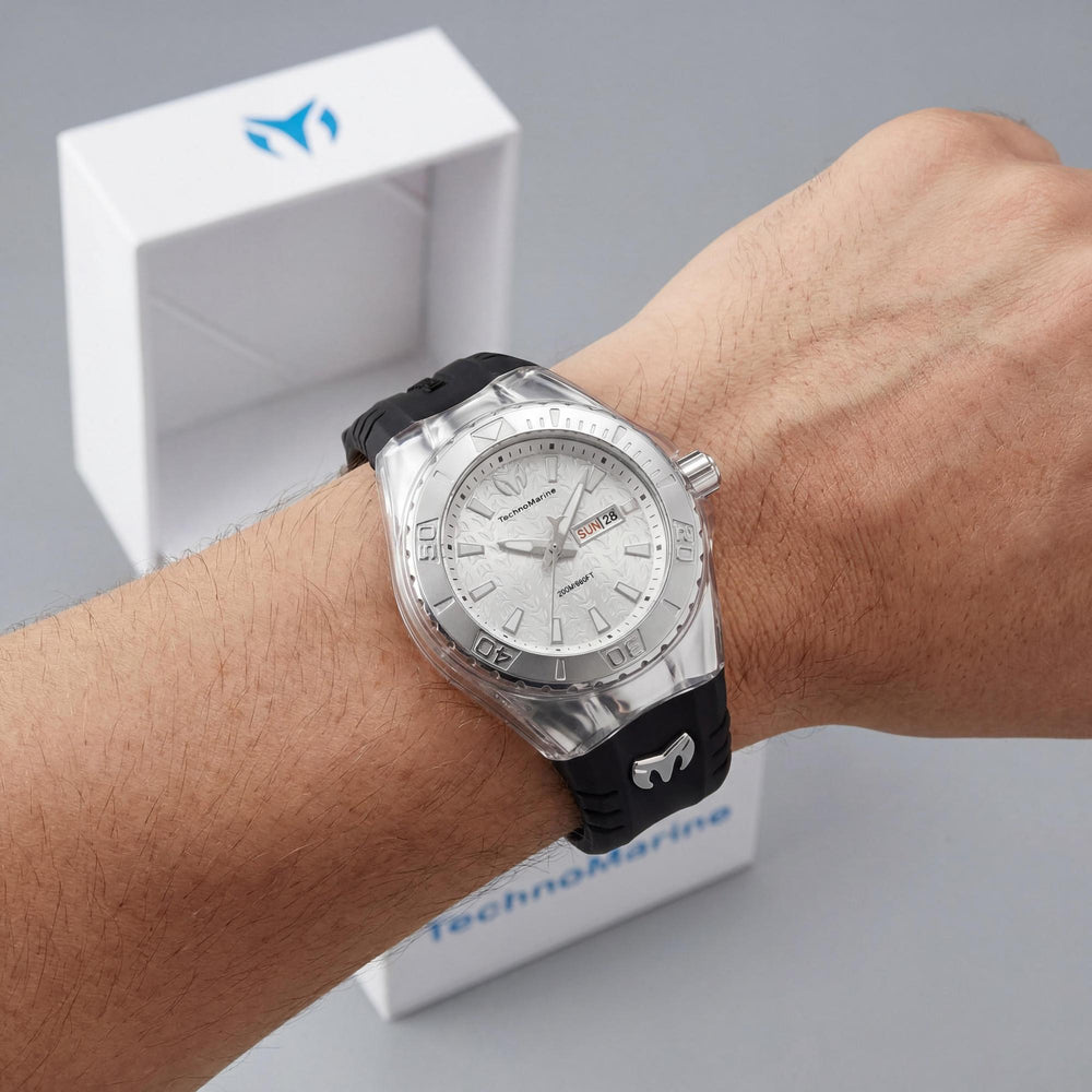 Technomarine Cruise TM-122016 Unisex Modern 36mm Silver Case Silicone Quartz Water Resistant Watch