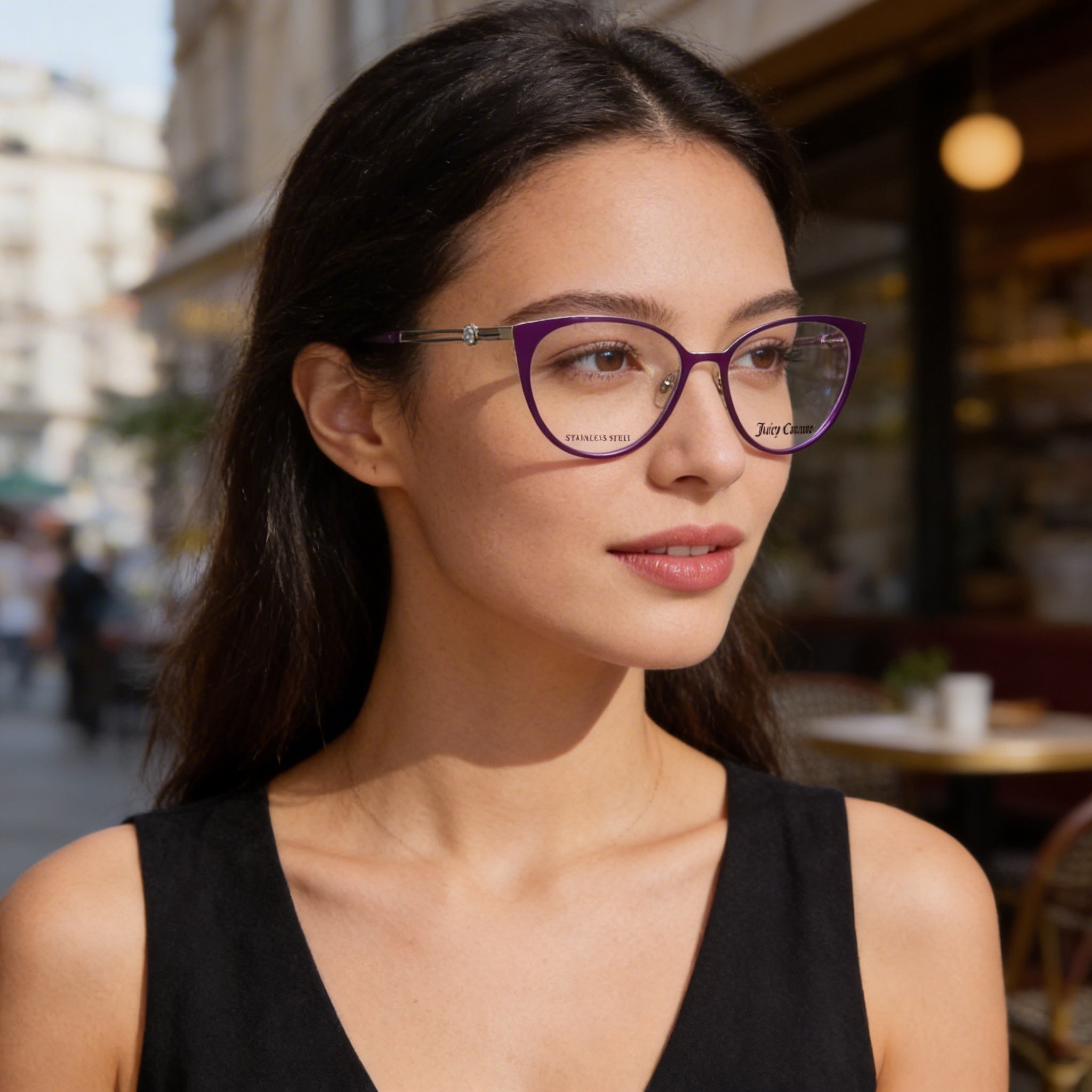 Juicy Couture Modern Unisex Matte Violet Alloy Steel Polycarbonate Non-polarised Sunglasses 51mm Lens Width, Photo 5