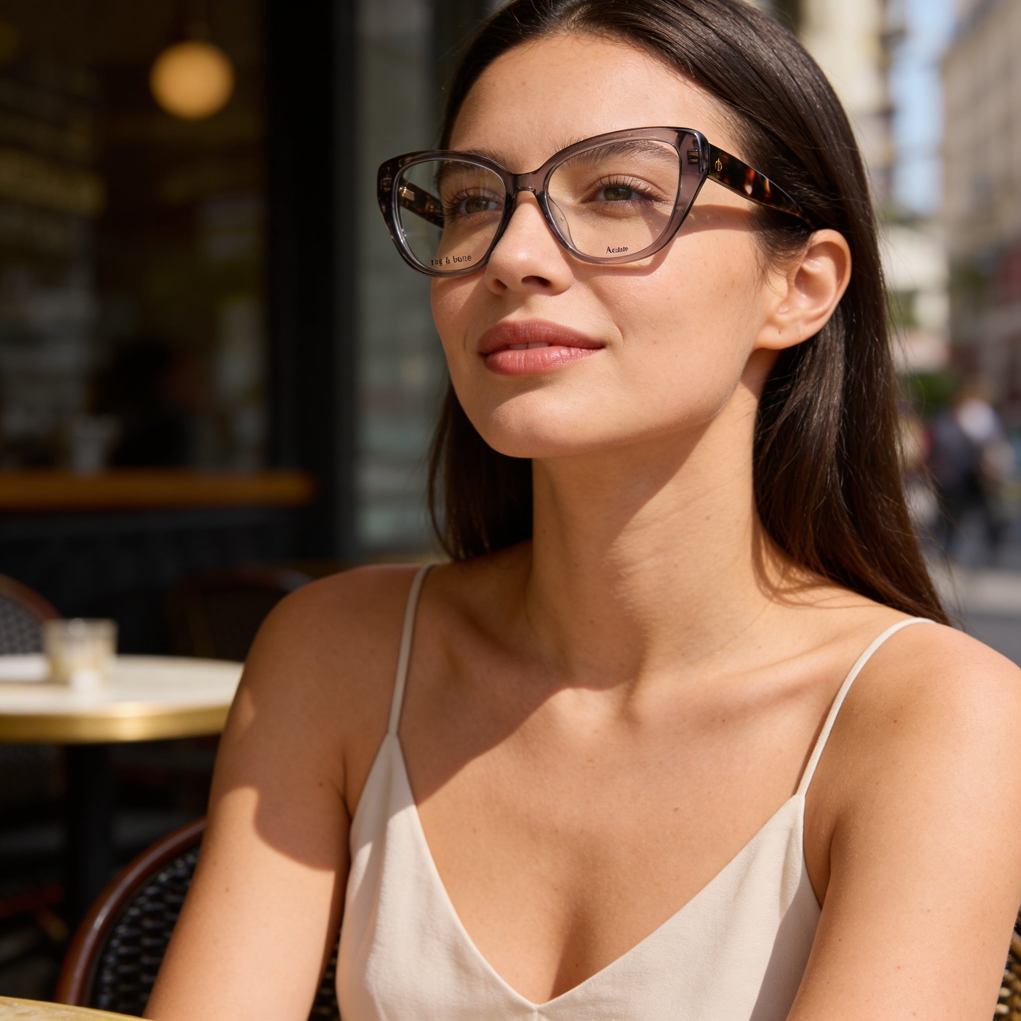 Rag & Bone Modern Women's Eyewear, featuring Multicolored Acetate Frames and Non-polarised Grey Lenses, 54mm, Photo 5