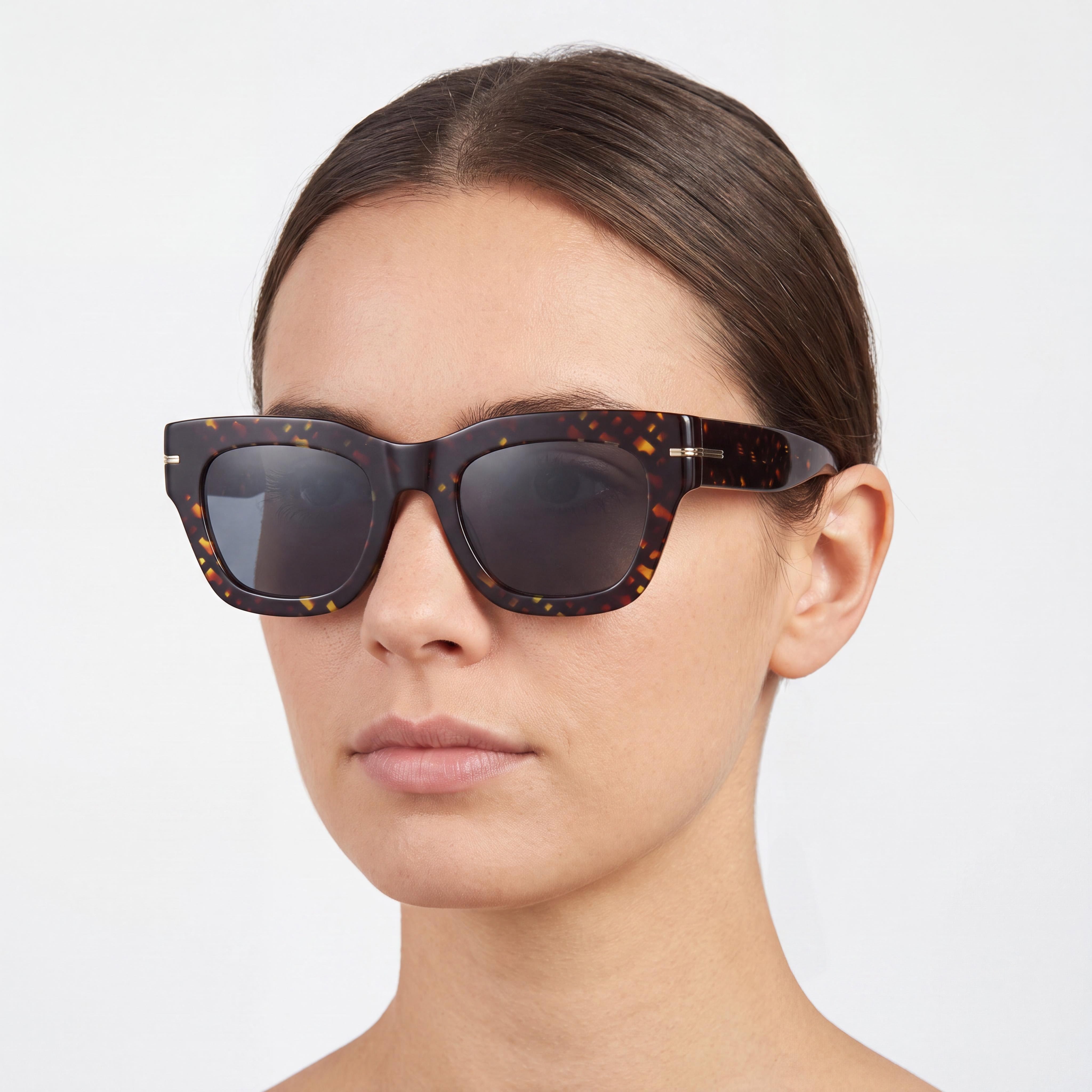 Hugo Boss Boss 1520/S Women's Havana Plastic Full-Frame Square UV Protection Sunglasses 51mm, Photo 5