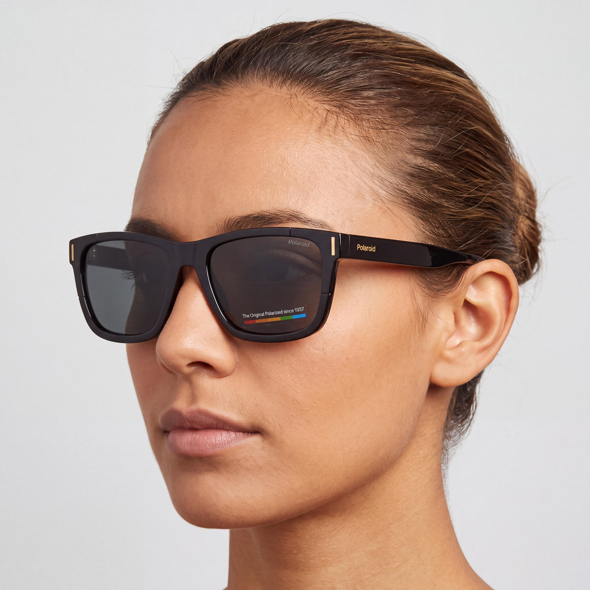 Polaroid PLD 6186/S Rectangular Unisex Black Polycarbonate Grey Polarized UV Protection Sunglasses 54-18-145, Photo 3