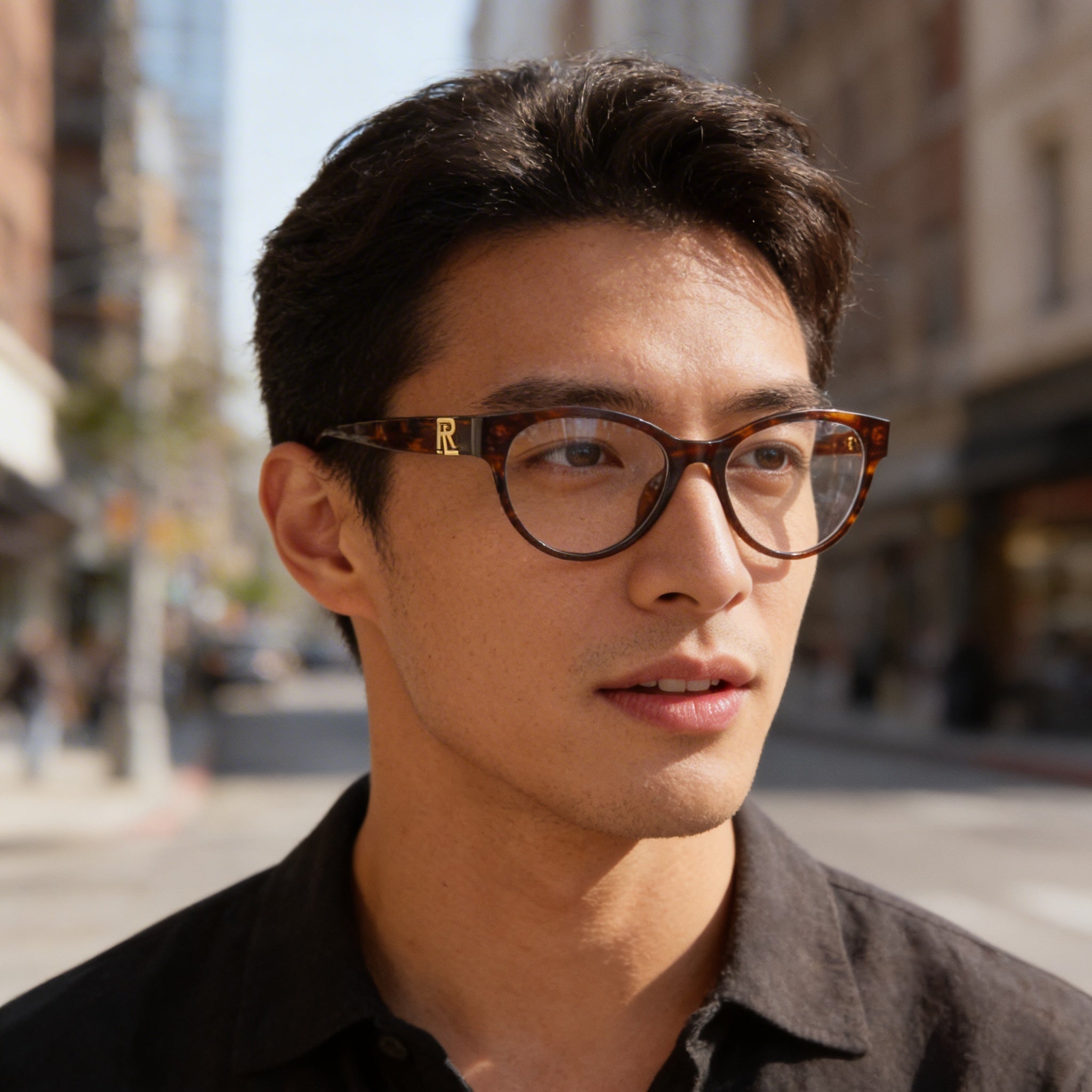 Gafas de hombre Ralph Lauren Rl 6238u con montura de acetato Havana a rayas y lentes 54-17-145mm, Photo 5