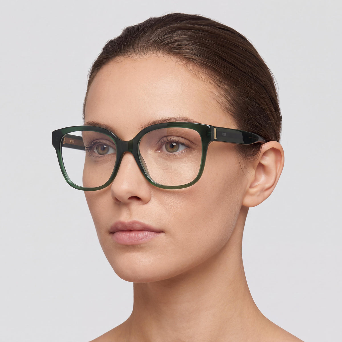 Hugo Boss 106563 Women's Green Acetate Frame, Green Polycarbonate Lens Eyewear 54-17-145, Photo 4