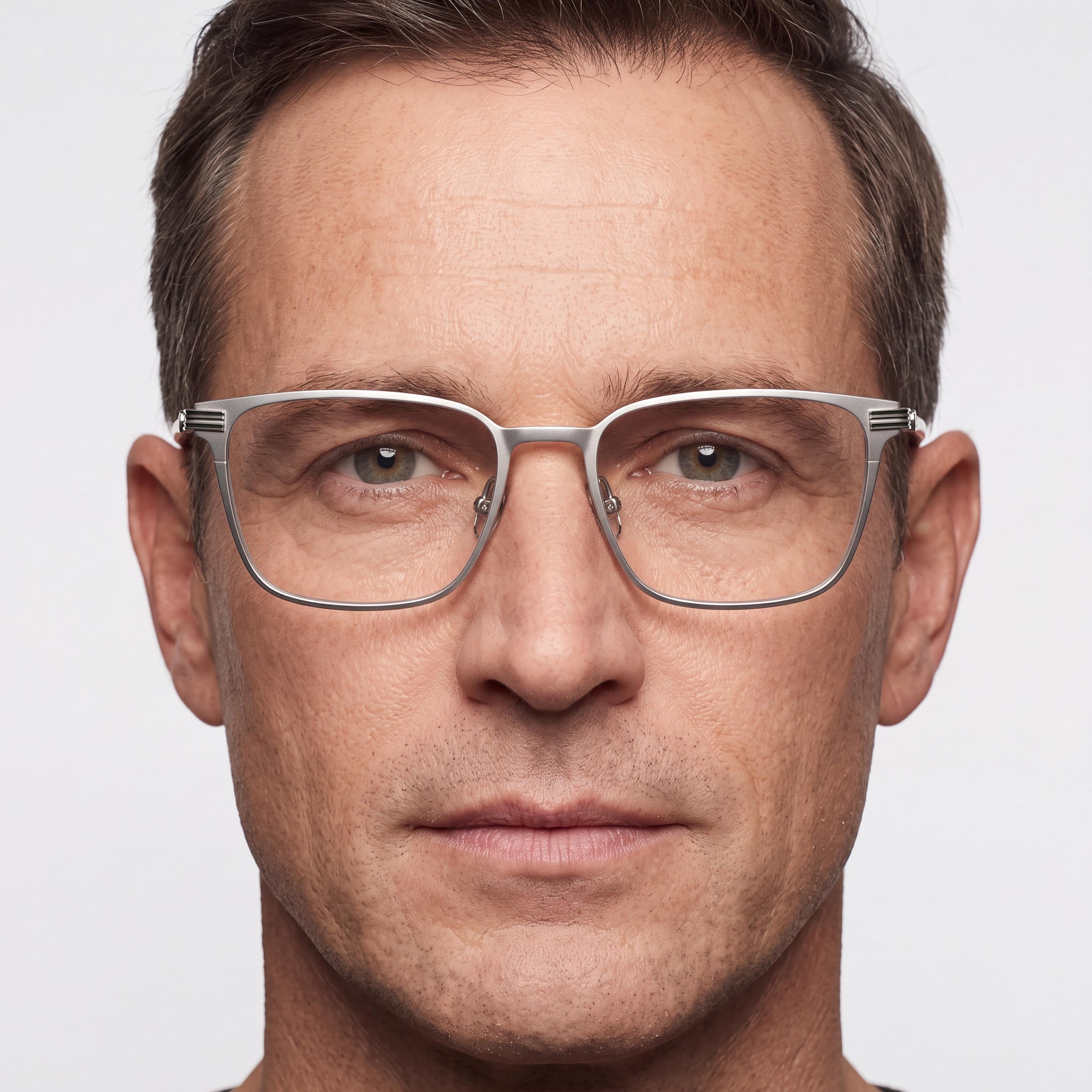 Gafas Lacoste Casual para hombre con montura de acetato plateado y lentes de policarbonato transparente 53-18-145, Photo 4