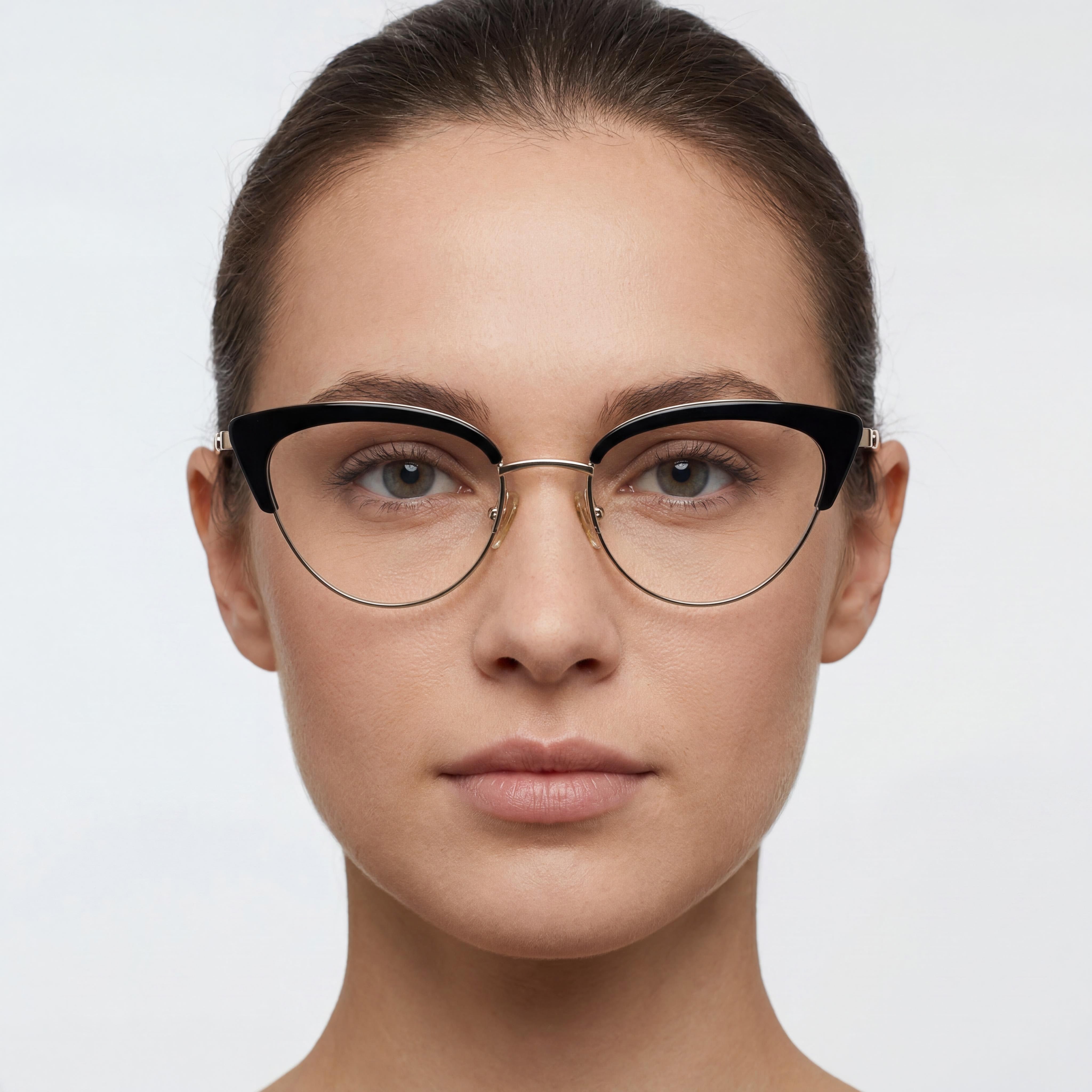 Kate Spade New York Jailyn Gafas Cat Eye Metálicas para Mujer Montura Negra Dorada Lentes no Negras 50-18-140, Photo 3