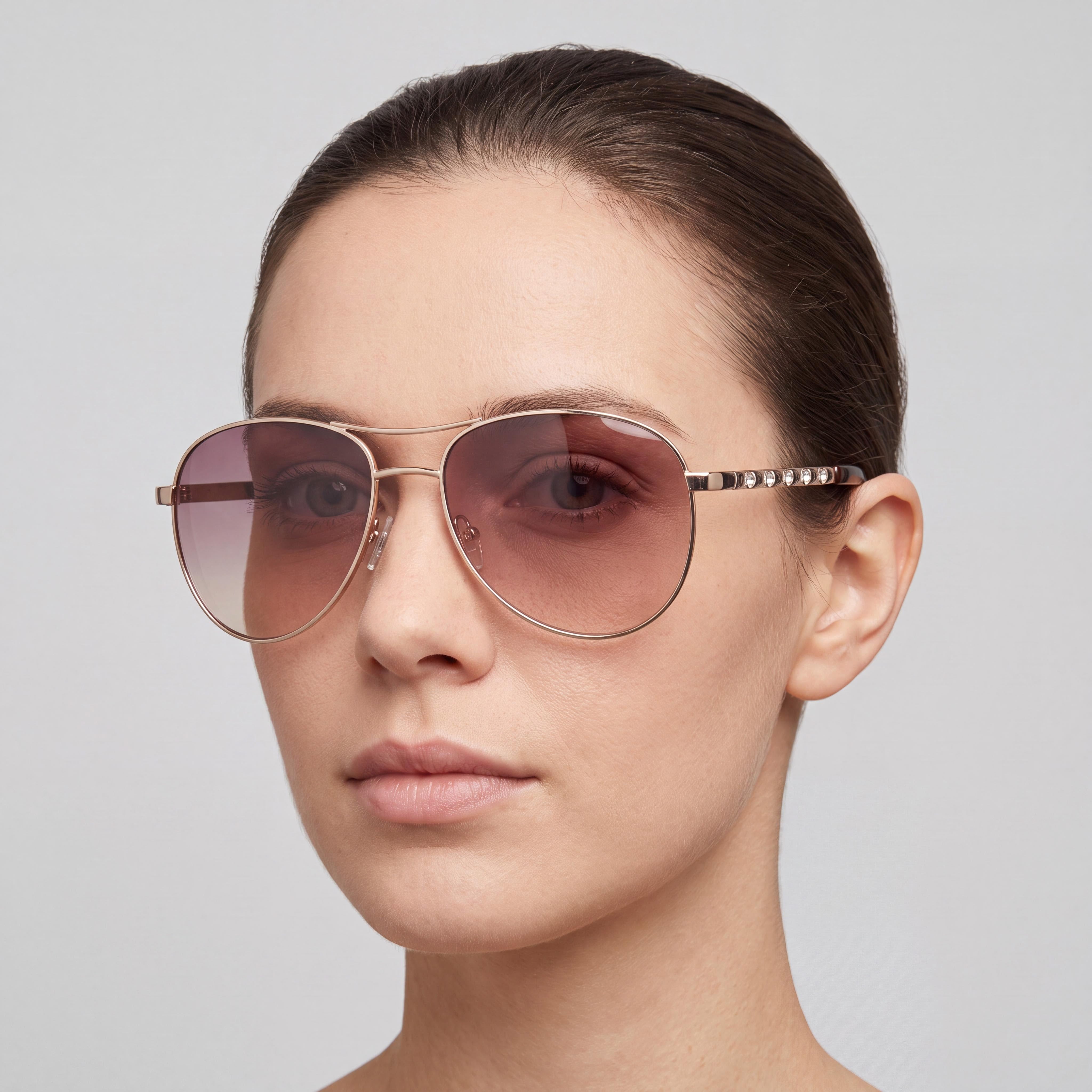 Gafas de sol GUESS para mujer, montura metálica multicolor, lentes marrones no polarizadas, protección UV 100%, 61mm, Photo 5