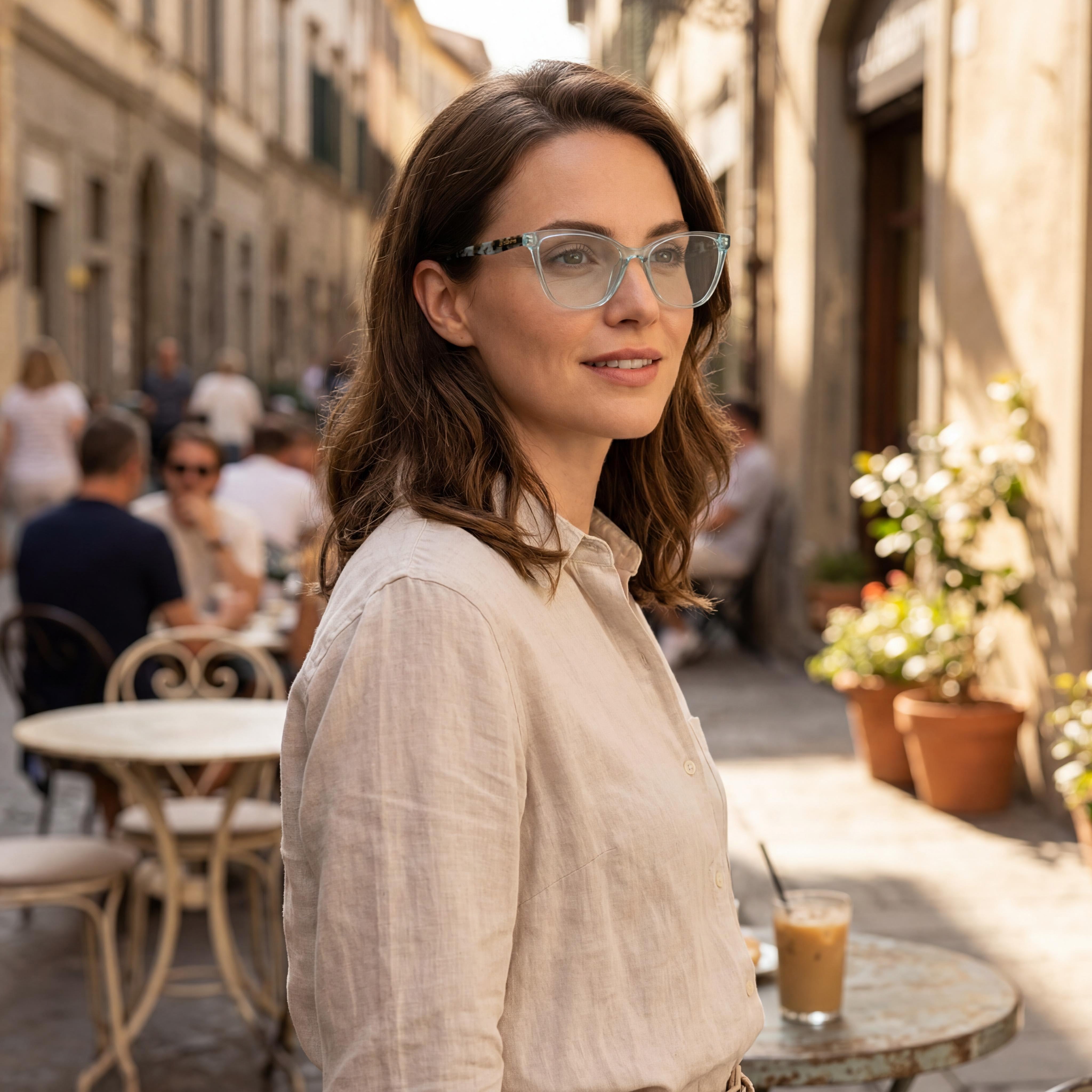 Liz Claiborne Classic Women's Plastic Frame Polycarbonate Lens Eyewear Azure Crystal 51-16-140, Photo 4