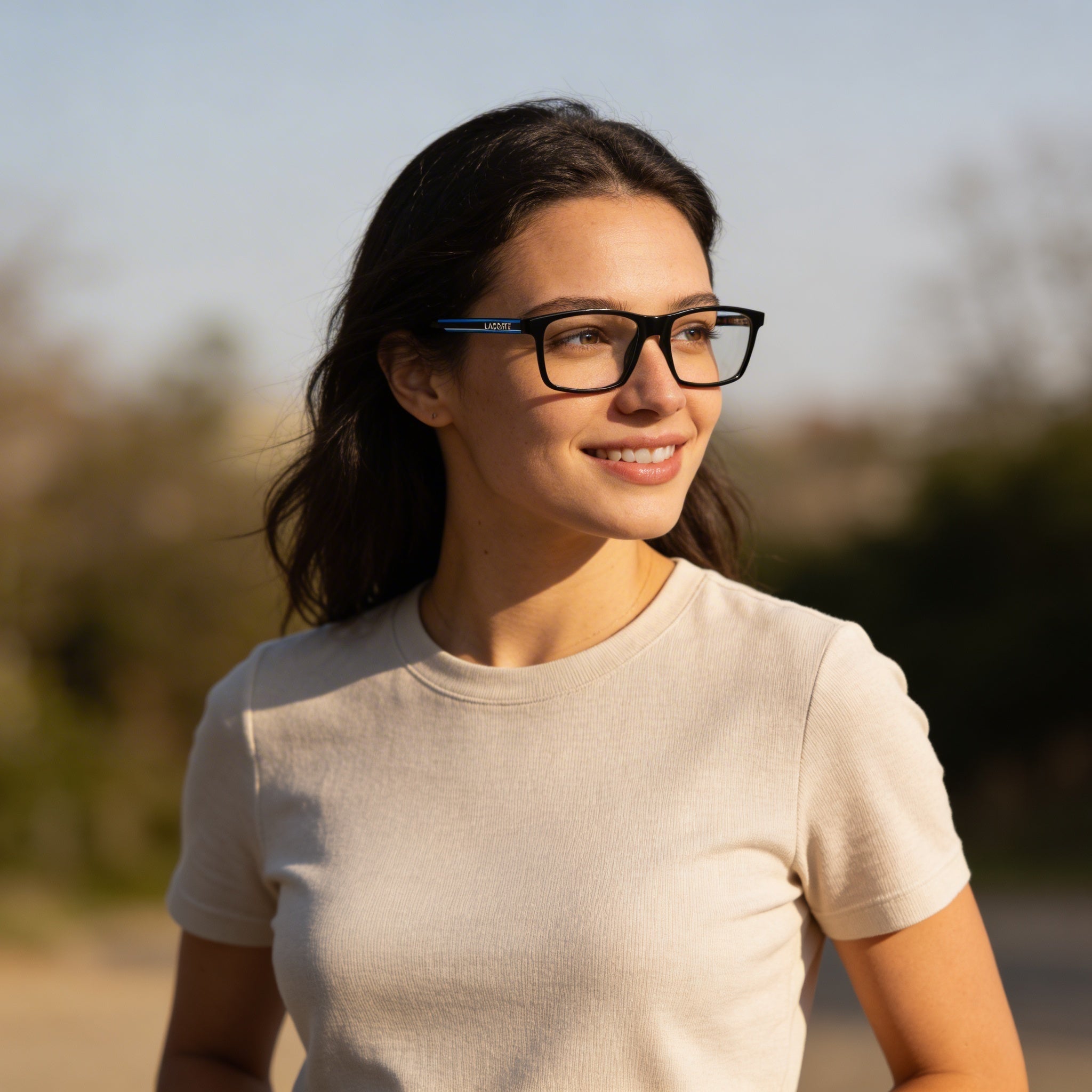 Gafas Oftálmicas Lacoste Casual Unisex con Montura Negra y Cristales de Plástico Transparente, Tamaño 54-17-145mm, Photo 4