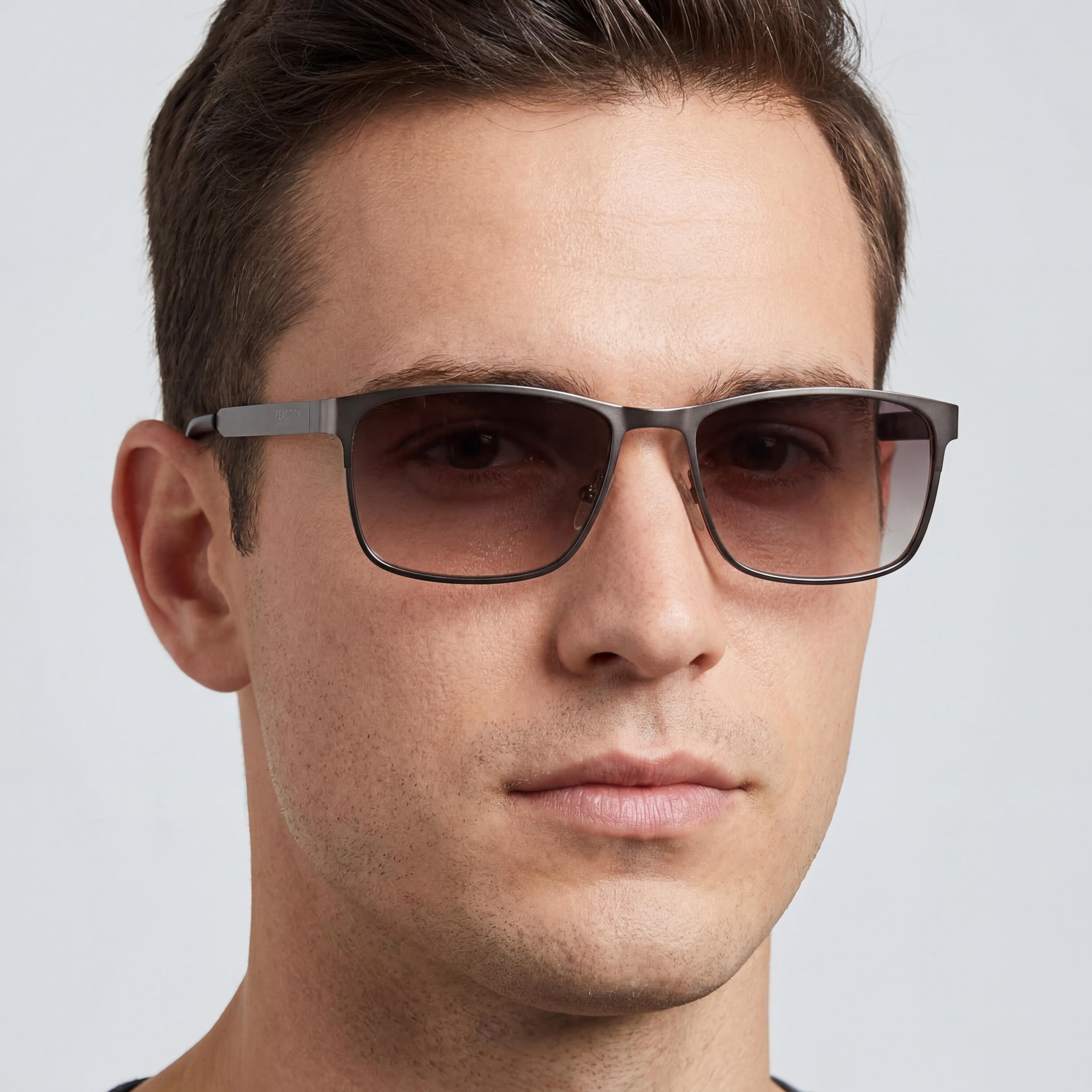 Kenneth Cole Athletic Men's Matte Gunmetal Metal Frame Sunglasses with Gradient Smoke Non-Polarized Lenses 100% UV Protection 57mm, Photo 4
