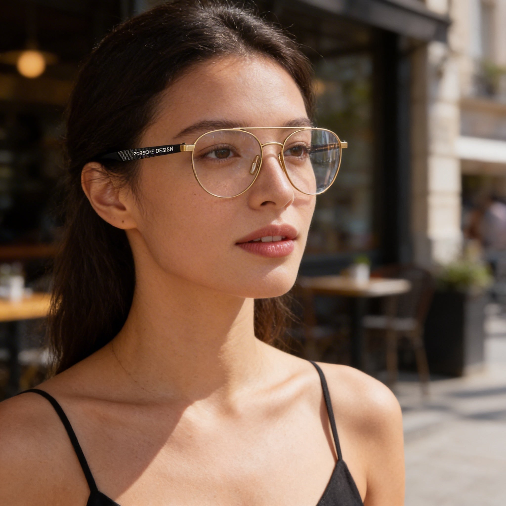 Gafas Porsche Design informales unisex ligeras azul gris oscuro 54-17-145 listas para receta con lentes de demostración transparentes, Photo 4